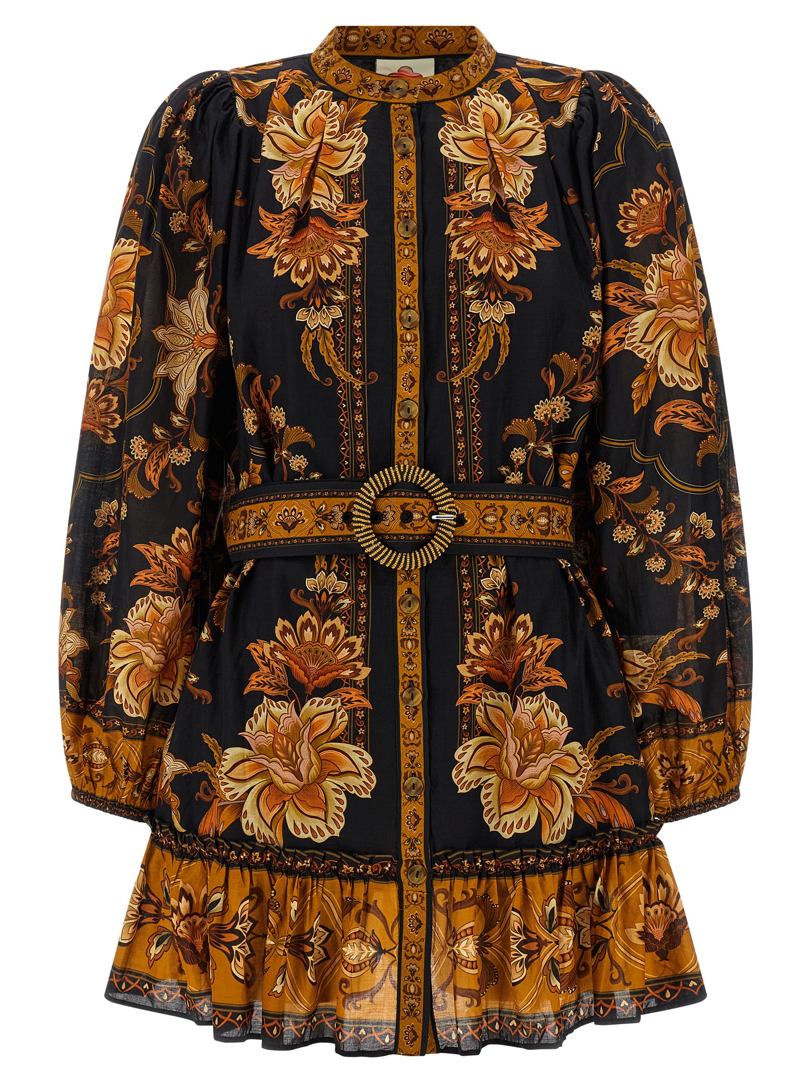 Farm Rio Majestic Garden Black Dress