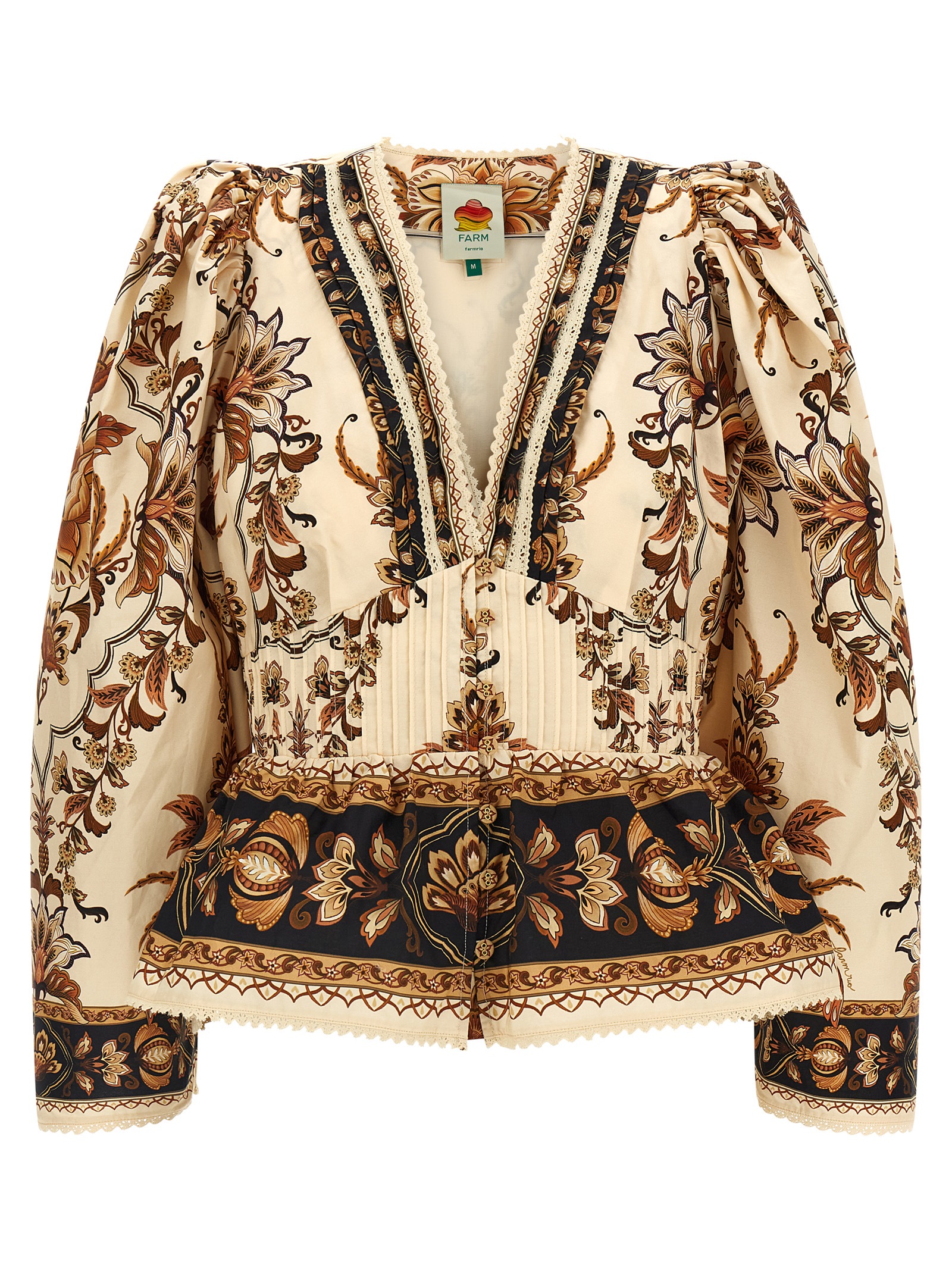 Farm Rio Majestic Garden Sand Blouse