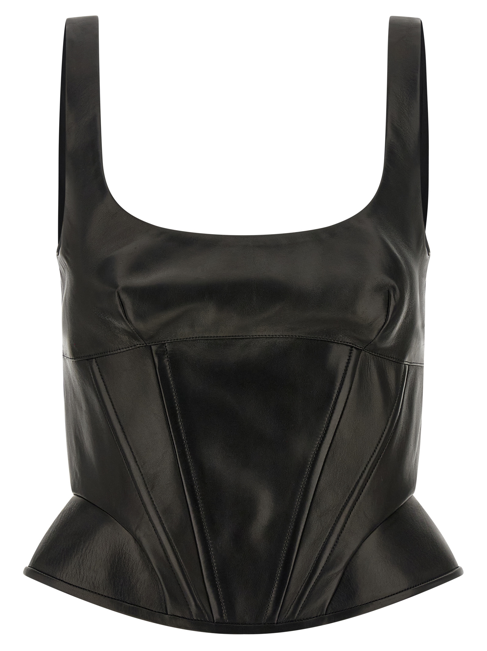 Ermanno Scervino Peplos Leather Top