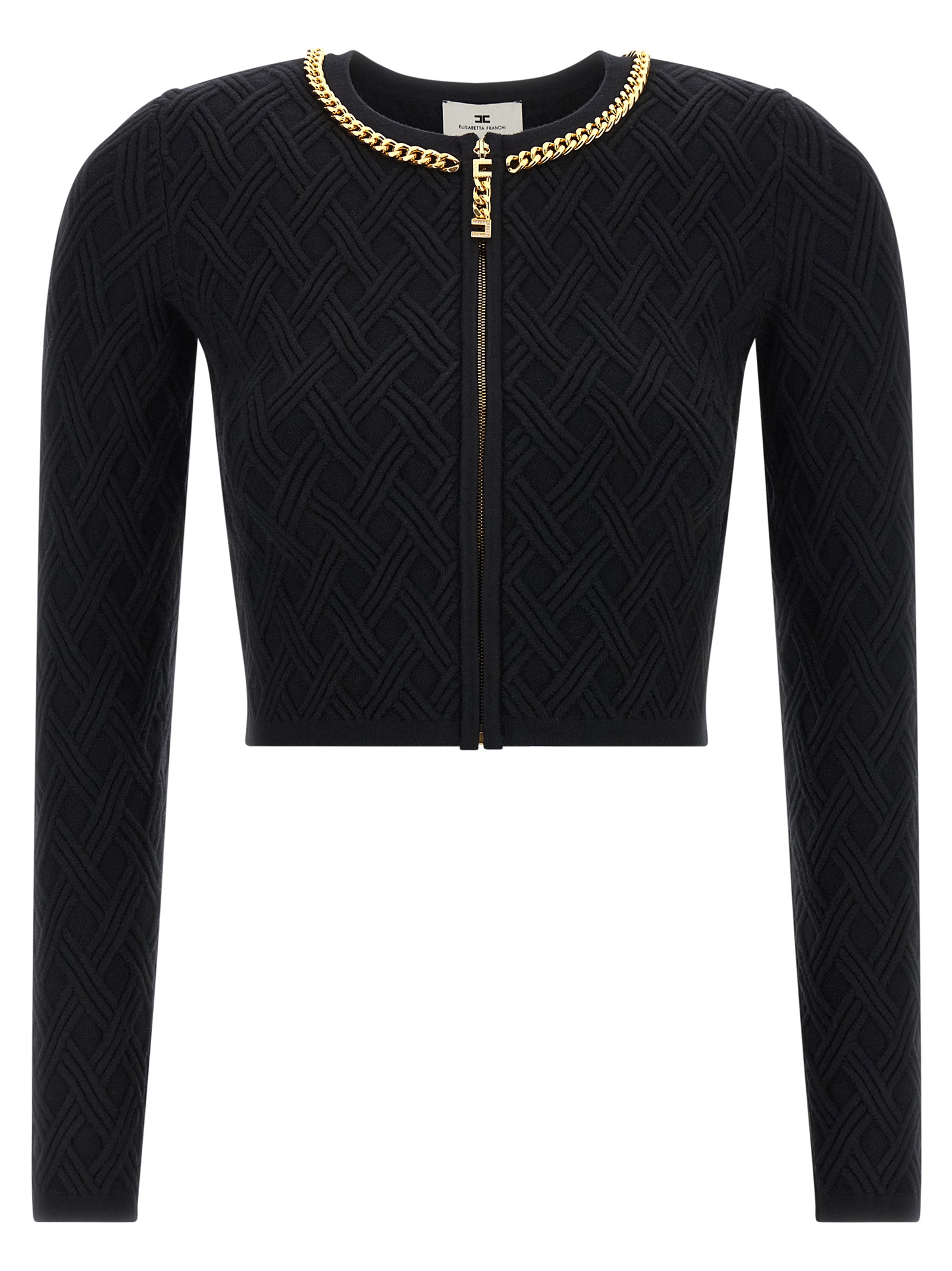 Elisabetta Franchi Jewel Zip Puller Cardigan