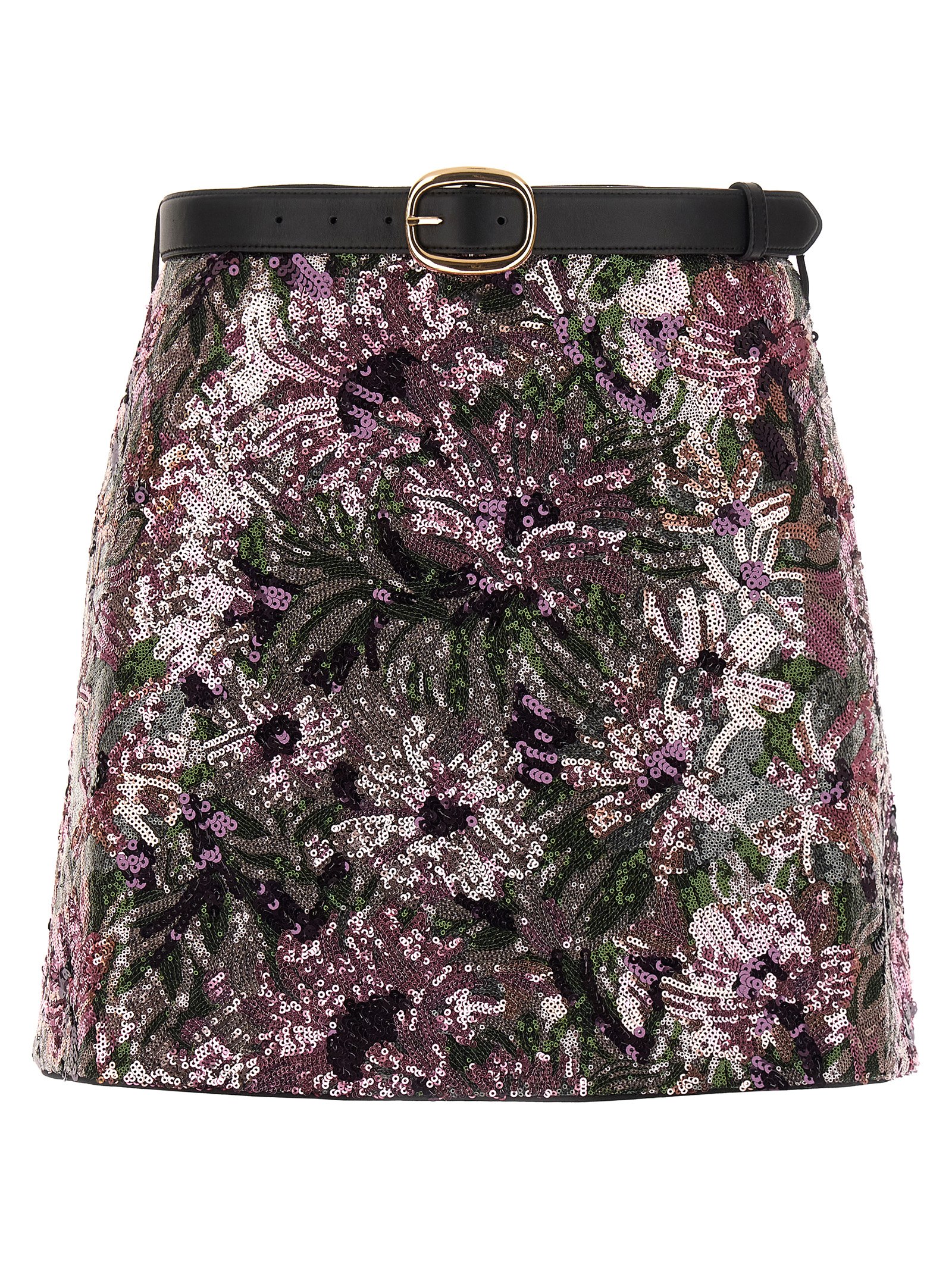 Self-Portrait Floral Sequin Mini Skirt