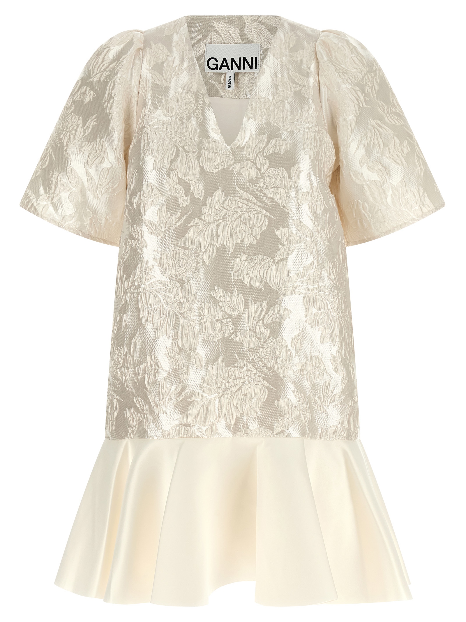 Ganni Satin Cloque Mini Dress
