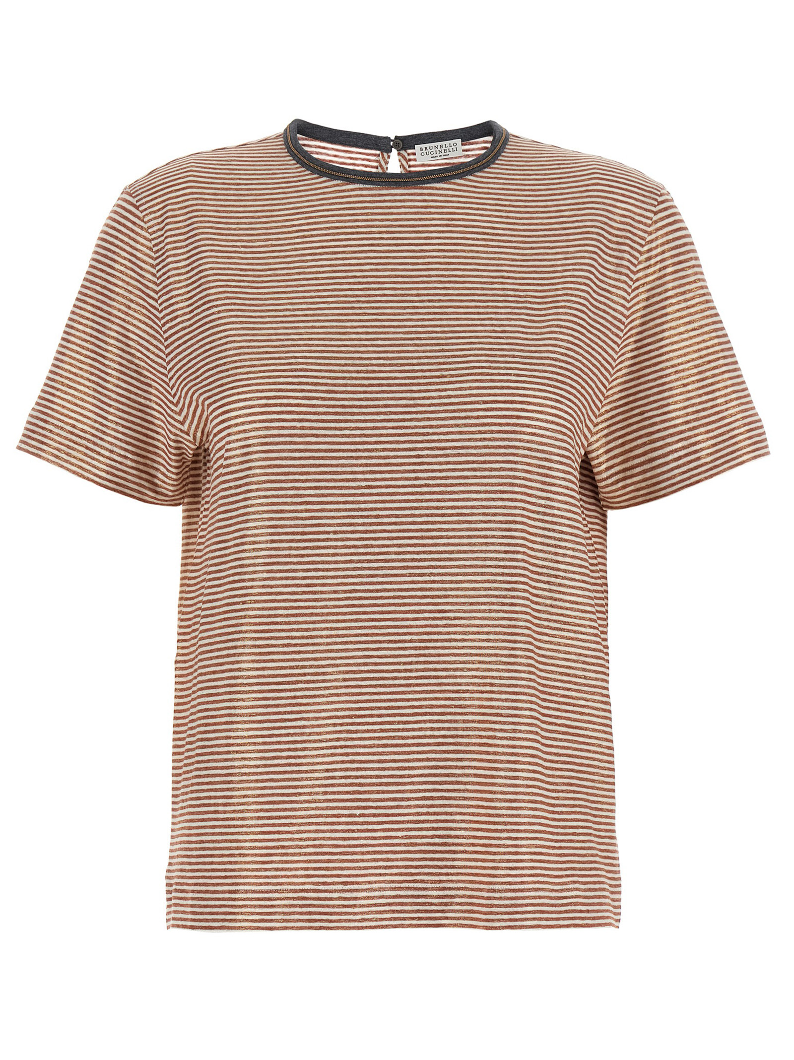 Brunello Cucinelli Shiny Collar Detail T-shirt