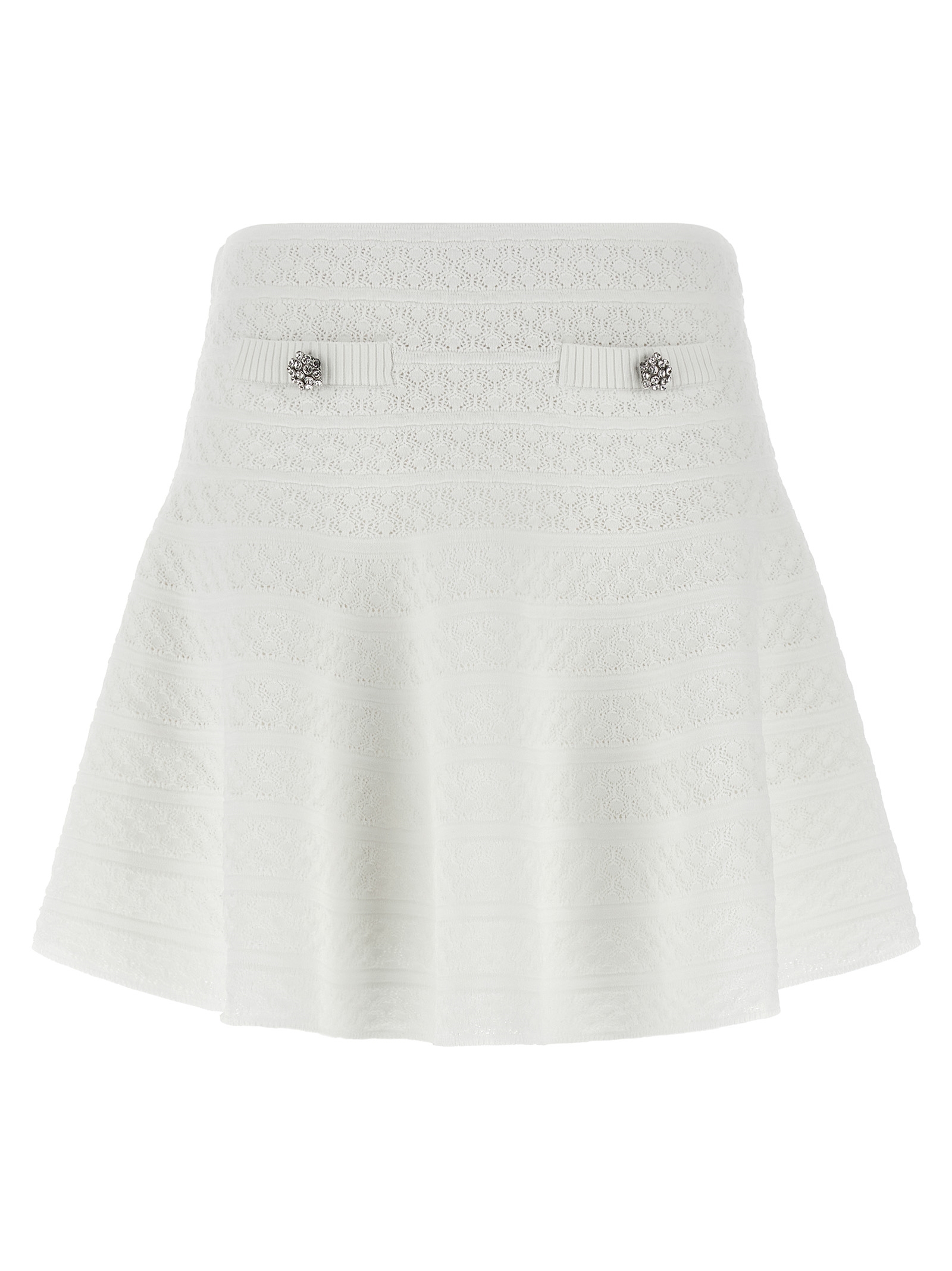 Self-Portrait Pointelle Knit Mini Skirt