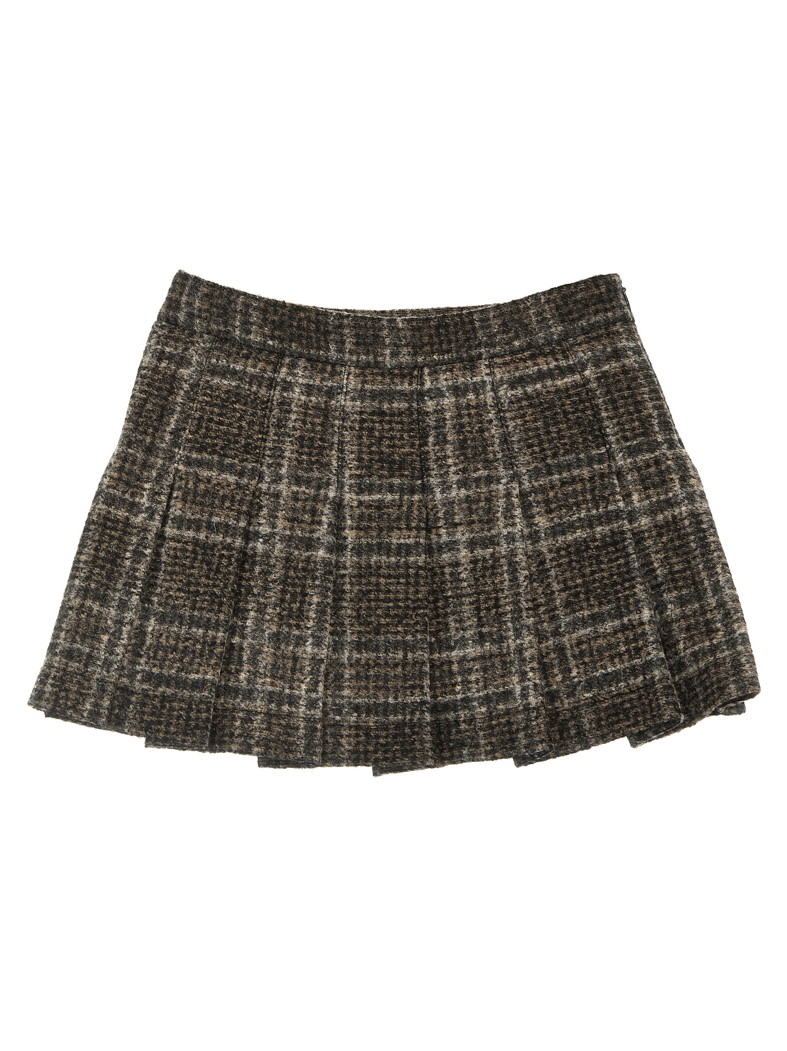 Douuod Check Pleated Skirt