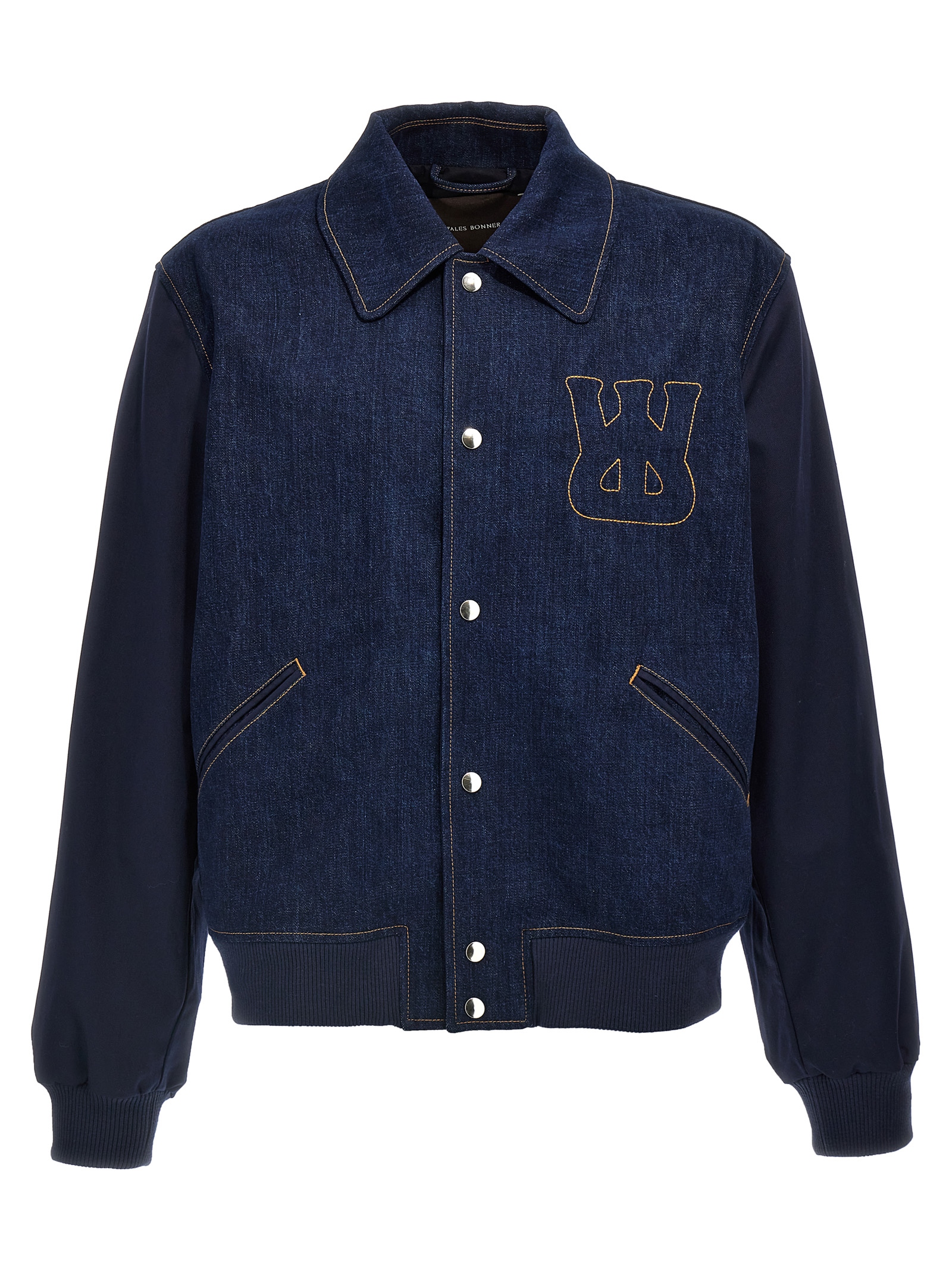 Wales Bonner The Echo Denim Varsity Jacket