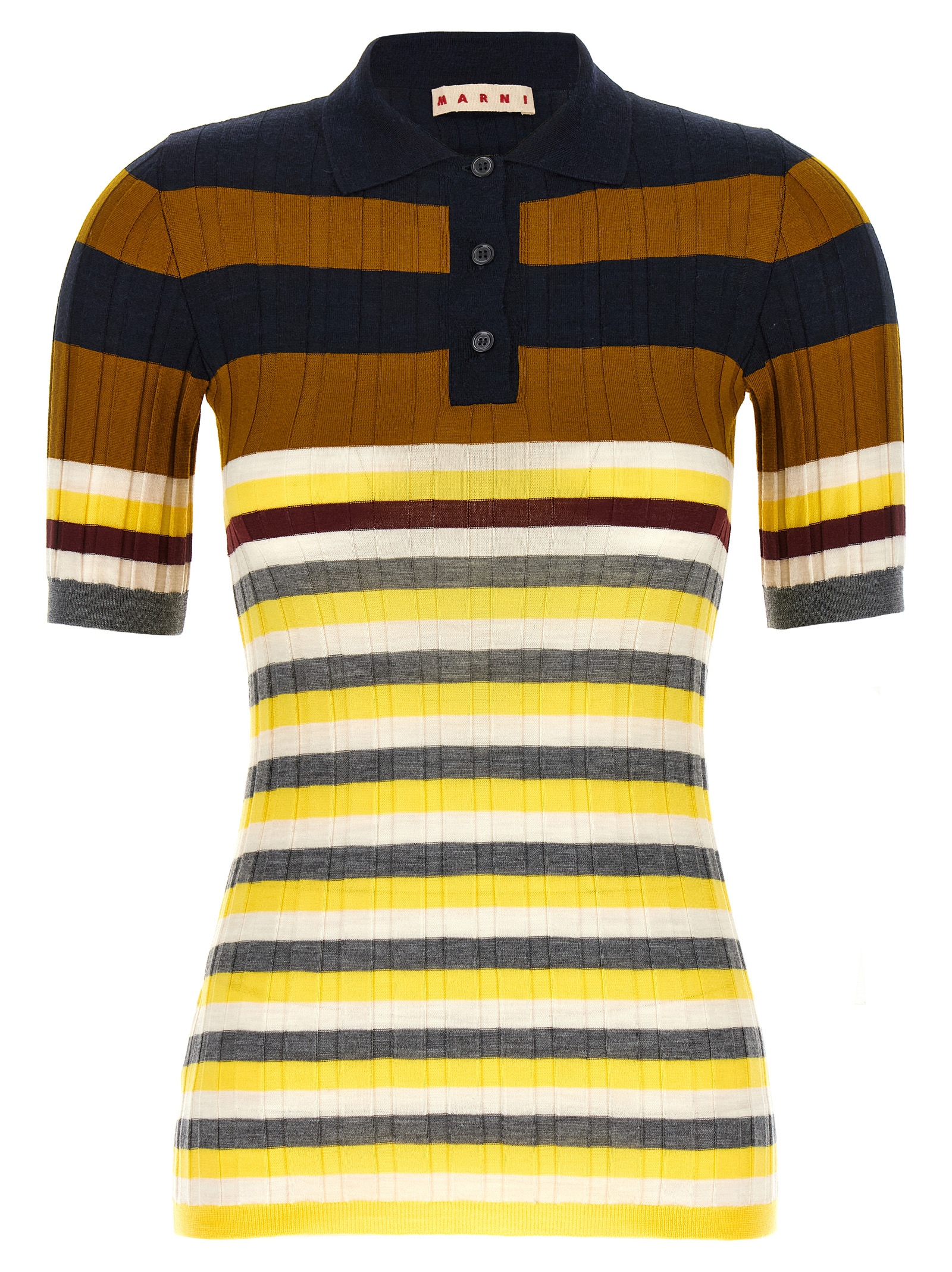 Marni Ribbed Wool Polo Shirt