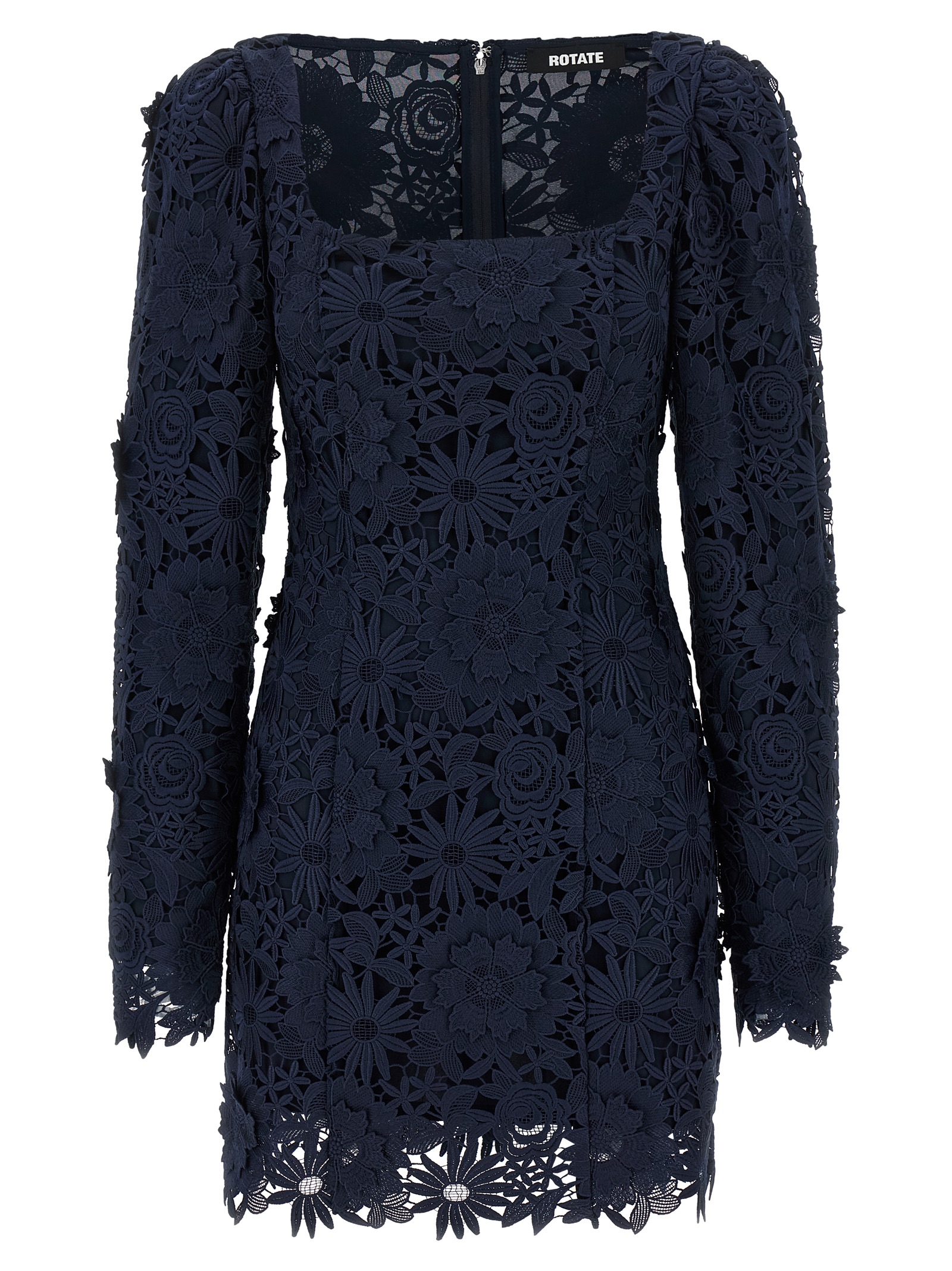 Rotate Birger Christensen 3d Lace Ls Mini Dress