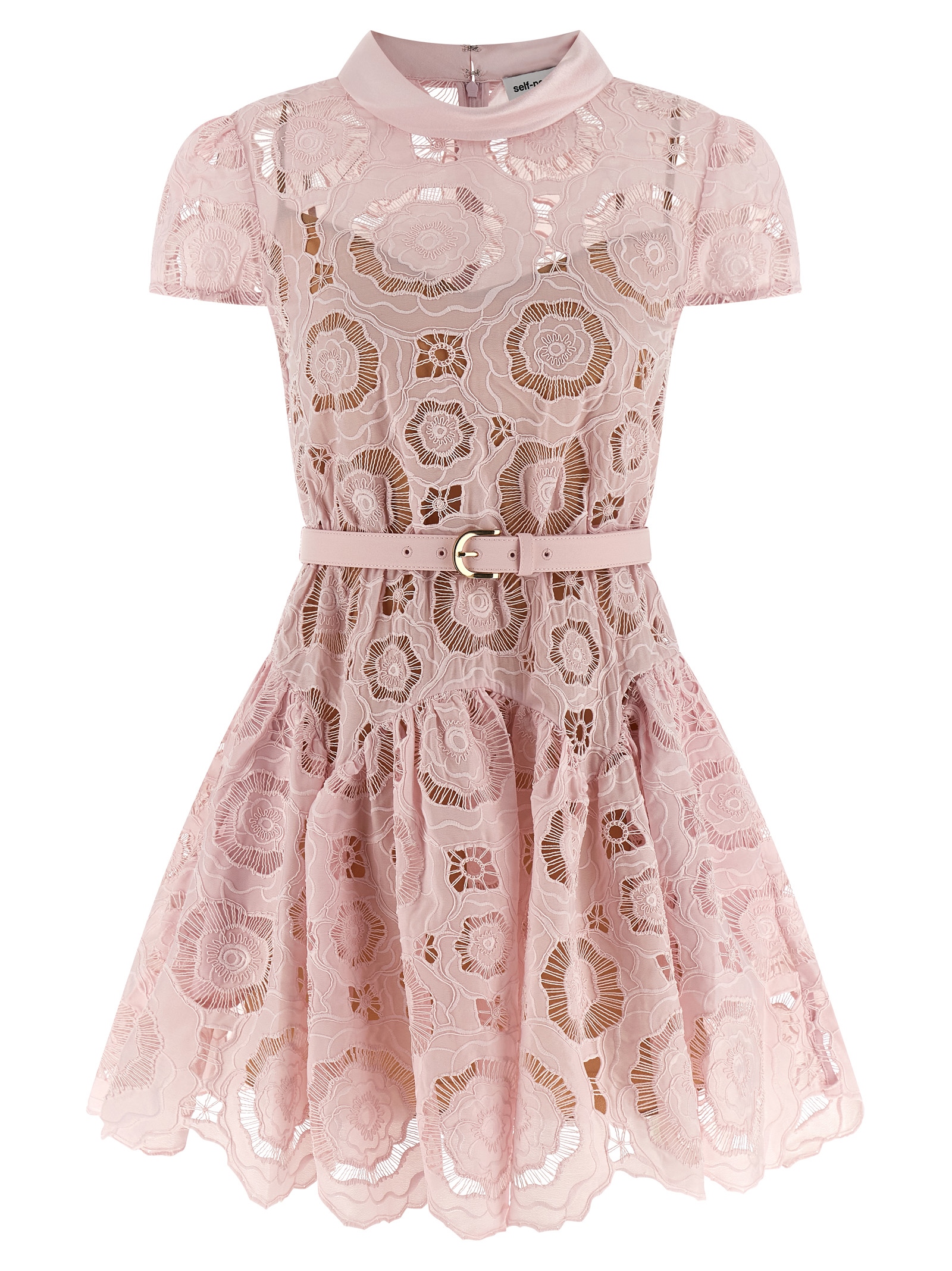Self-Portrait Pink Floral Lace Mini Dress