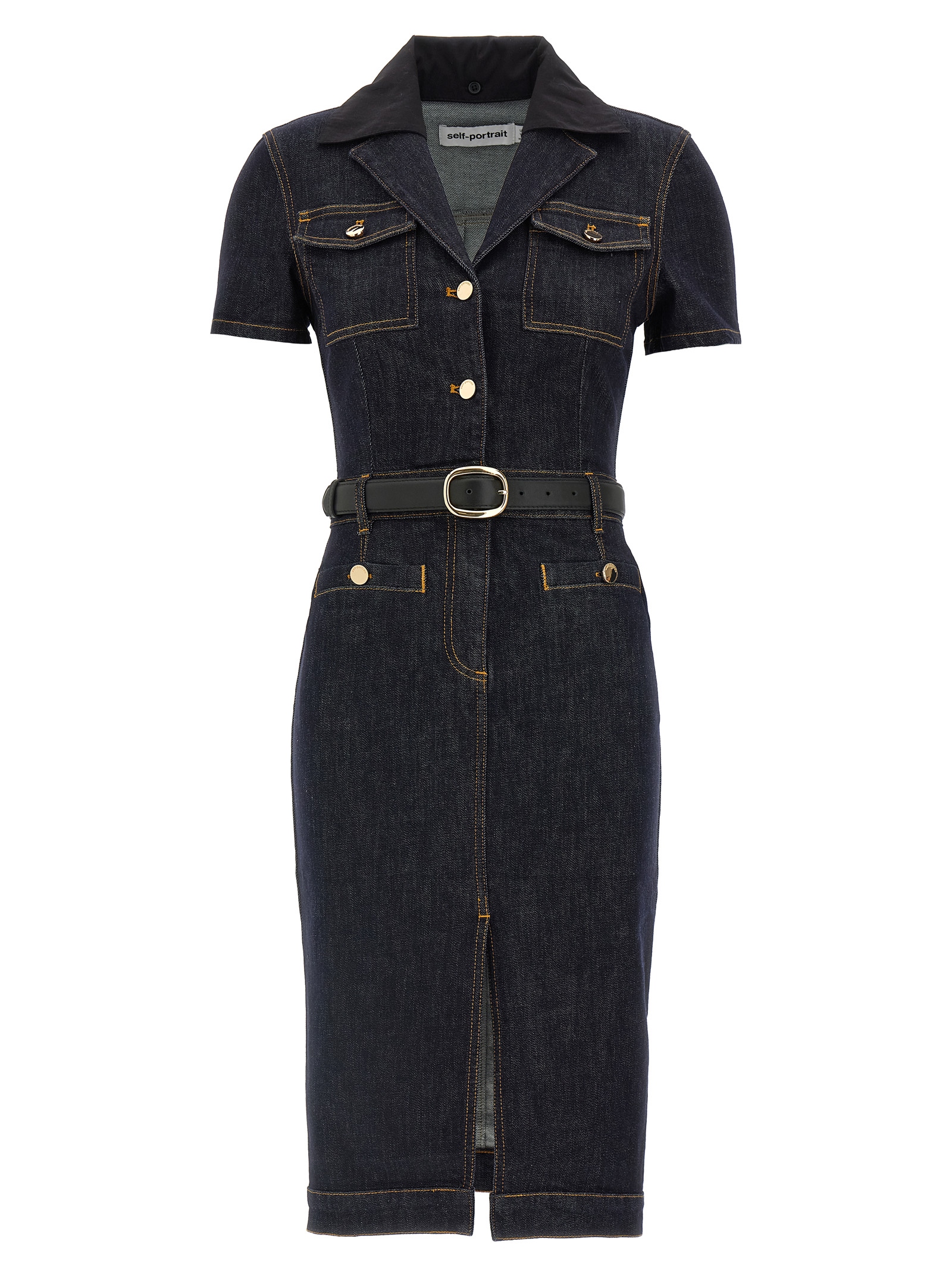 Self-Portrait Indigo Denim Midi Dress