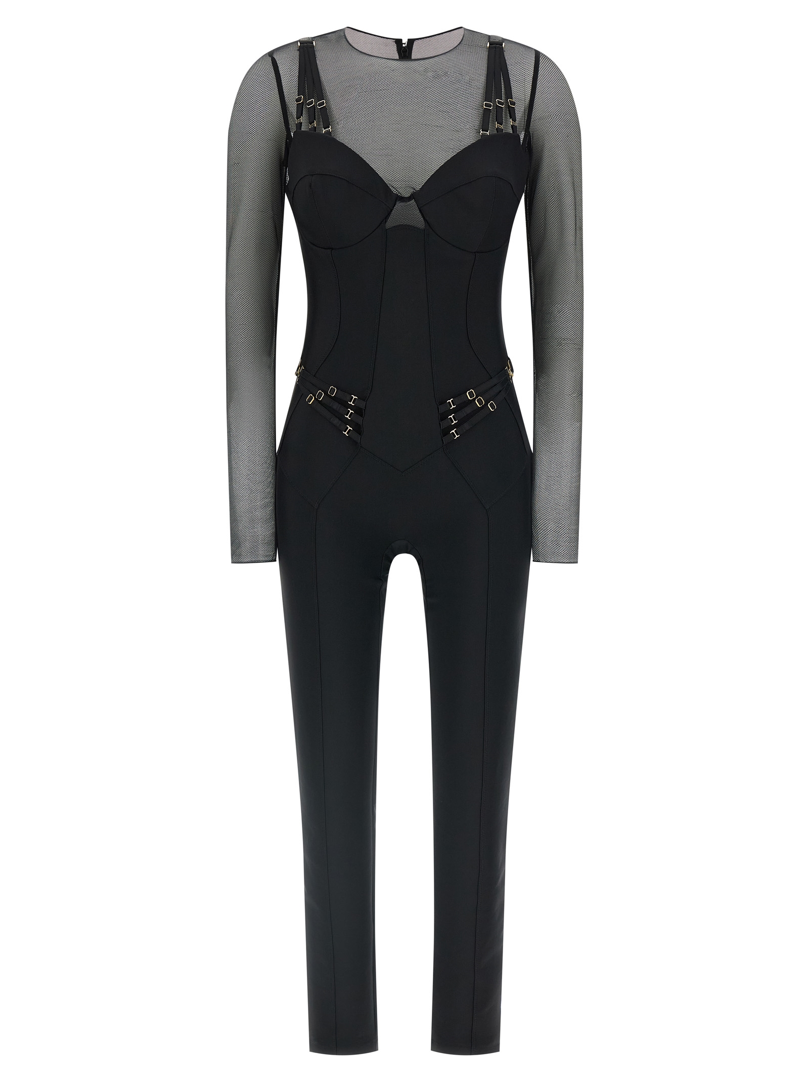 Elisabetta Franchi Jersey And Tulle Jumpsuit