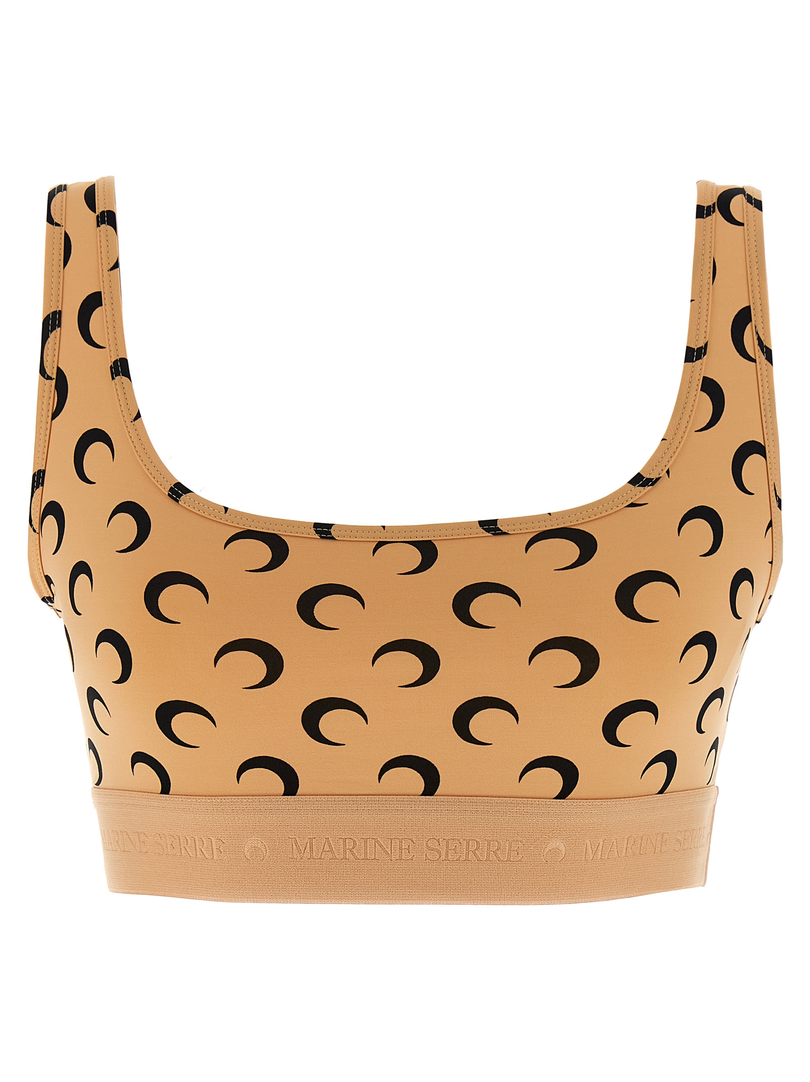 Marine Serre Moon Printed Jersey Cropped Top