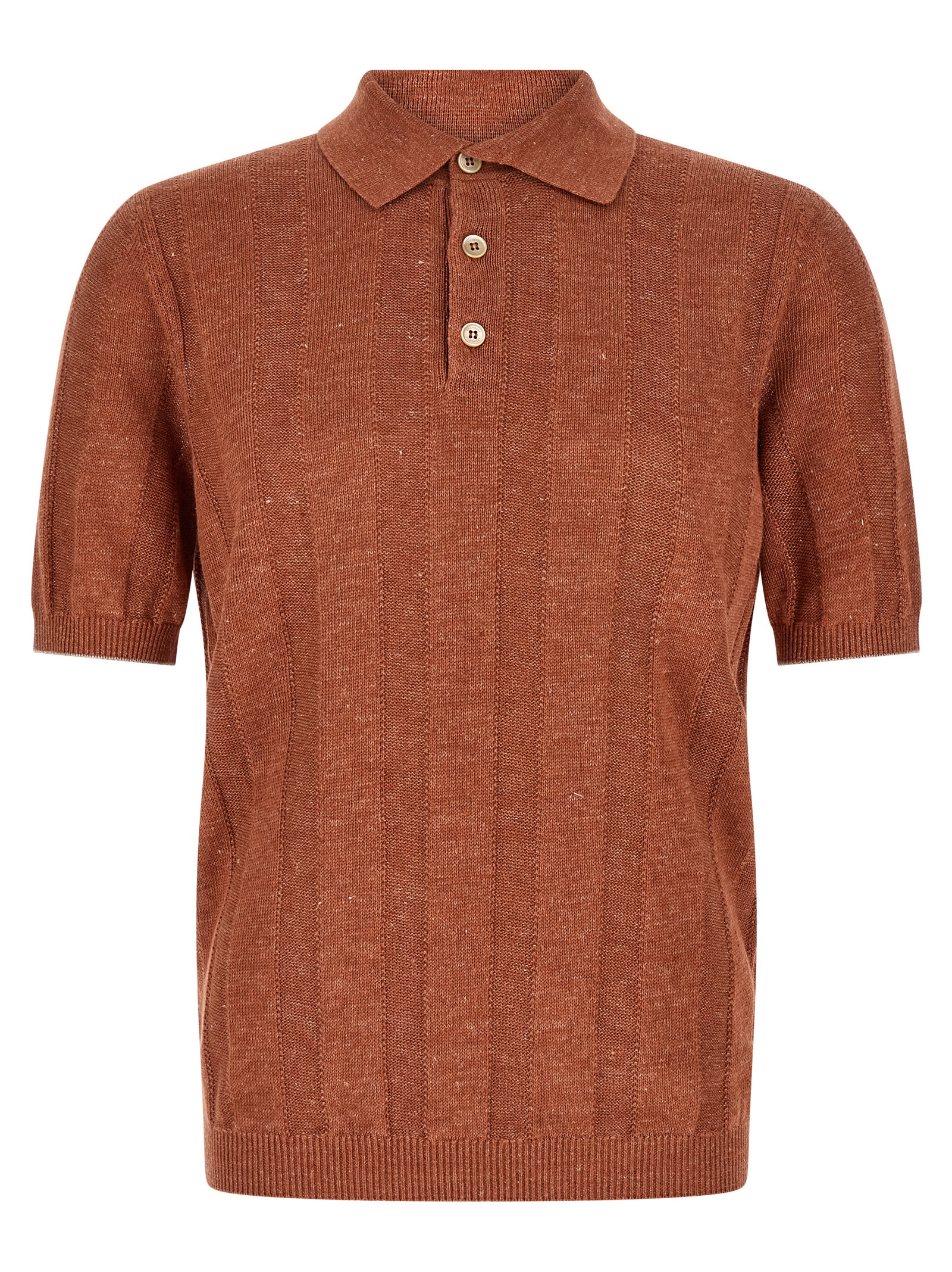 Brunello Cucinelli Wide Ribbed Polo Shirt
