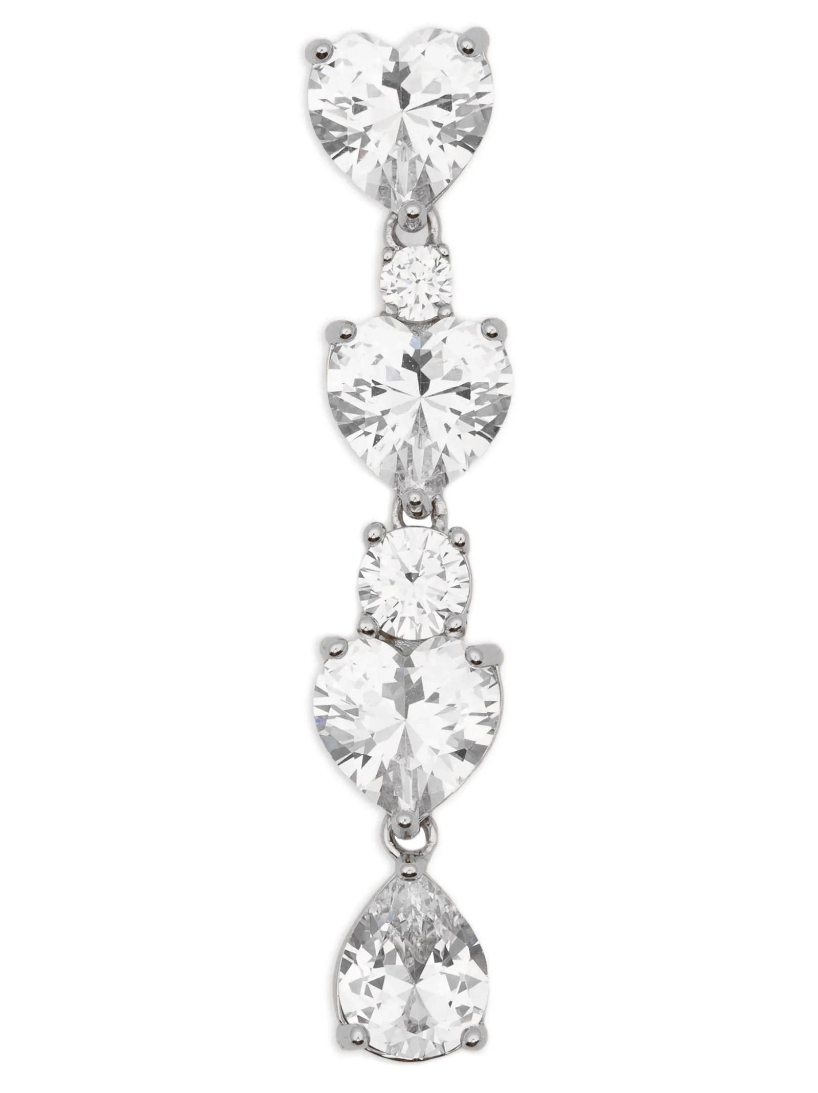 Self-Portrait Crystal Heart Tiered Earrings