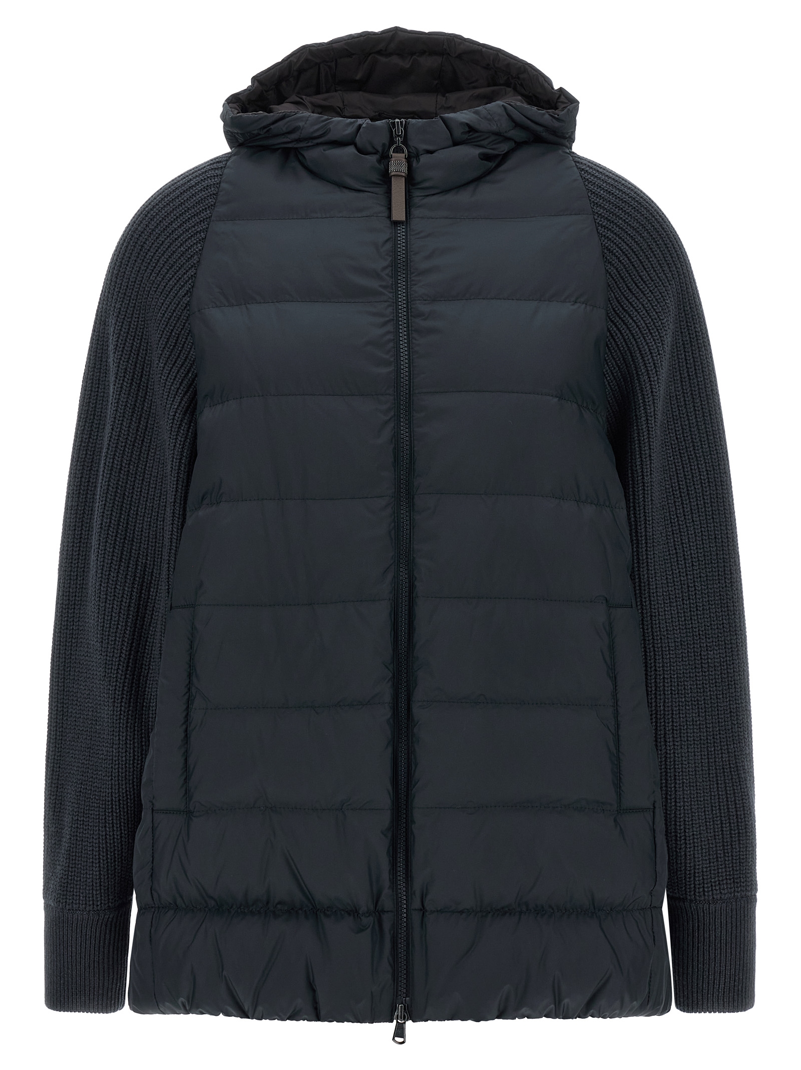 Brunello Cucinelli Shiny Zipper Pull Down Jacket