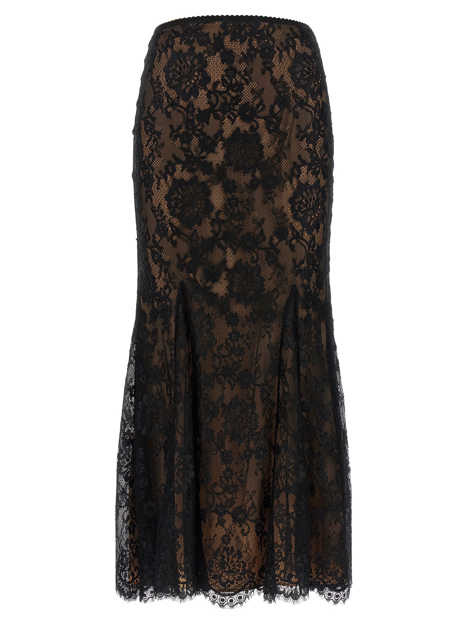 Self-Portrait Black Lace Midi Skirt