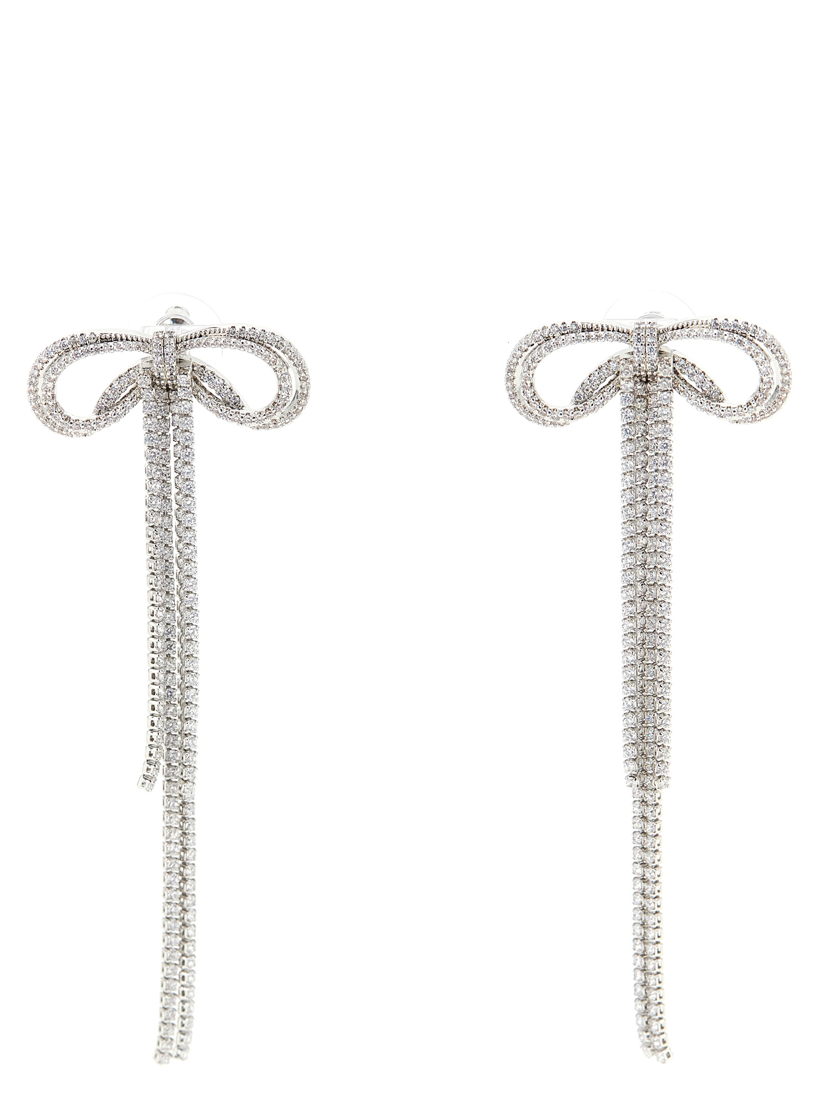 Self-Portrait Double Crystal Bow Earrings
