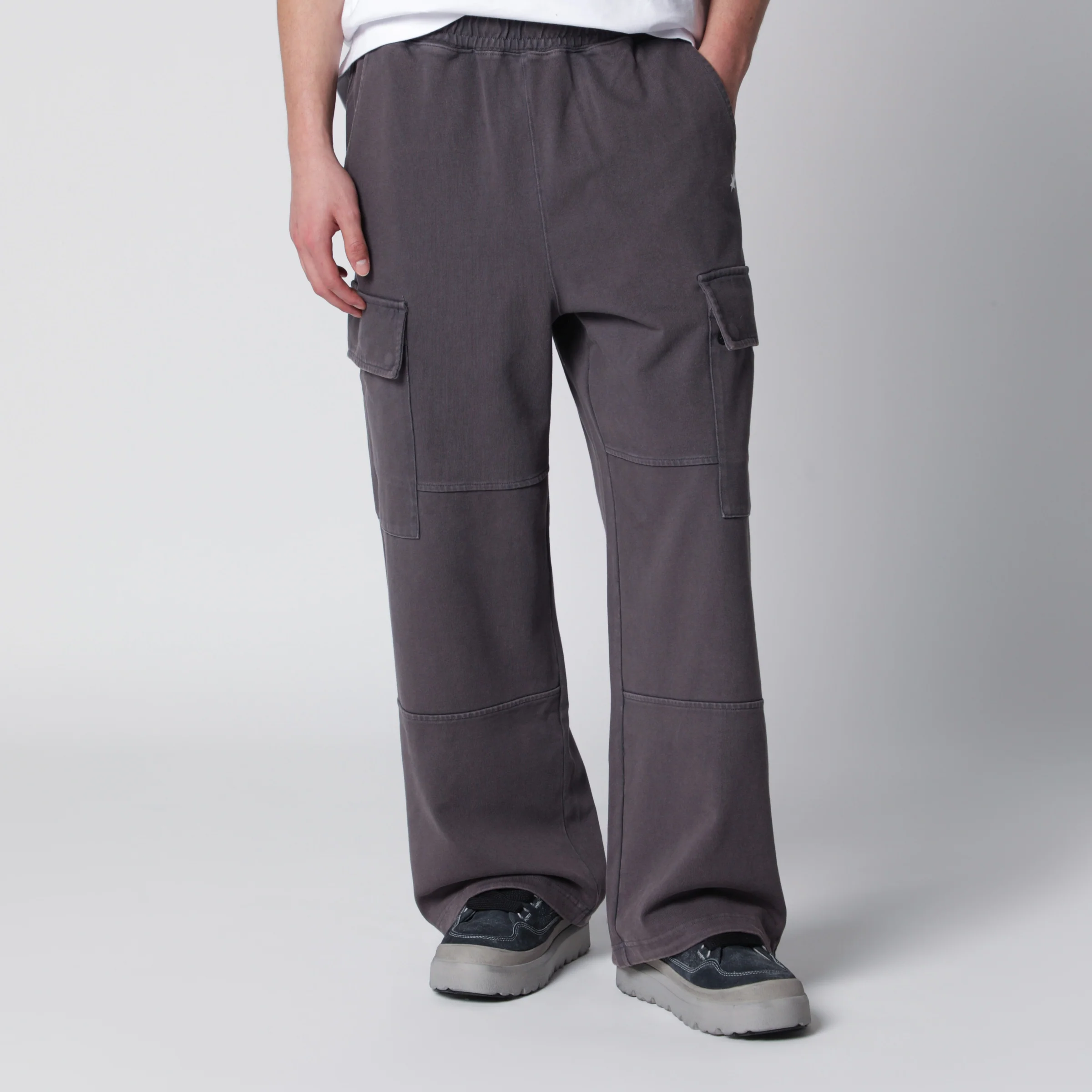 BAPE Washed grey cargo jogging pants