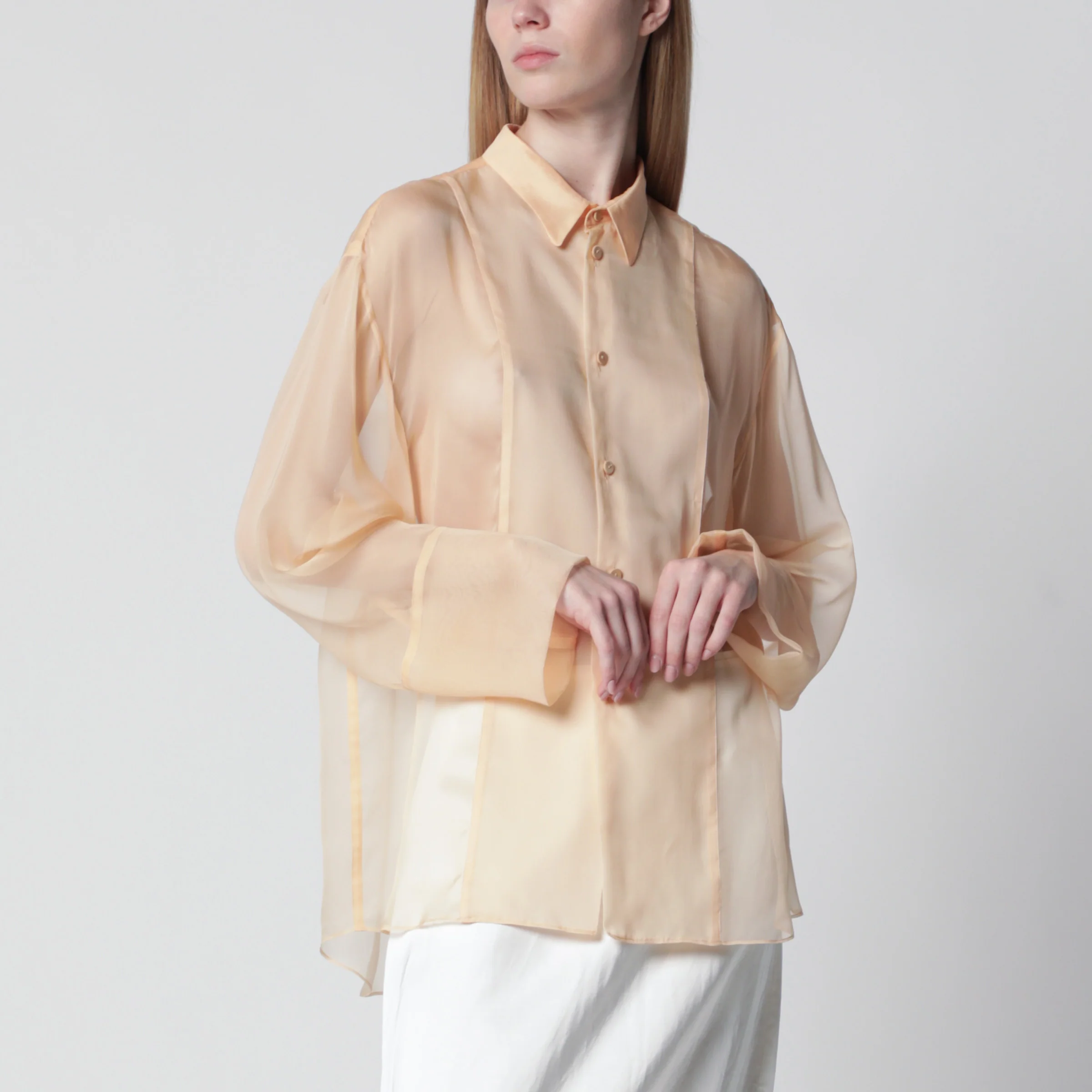 Alberta Ferretti Semi-sheer beige shirt