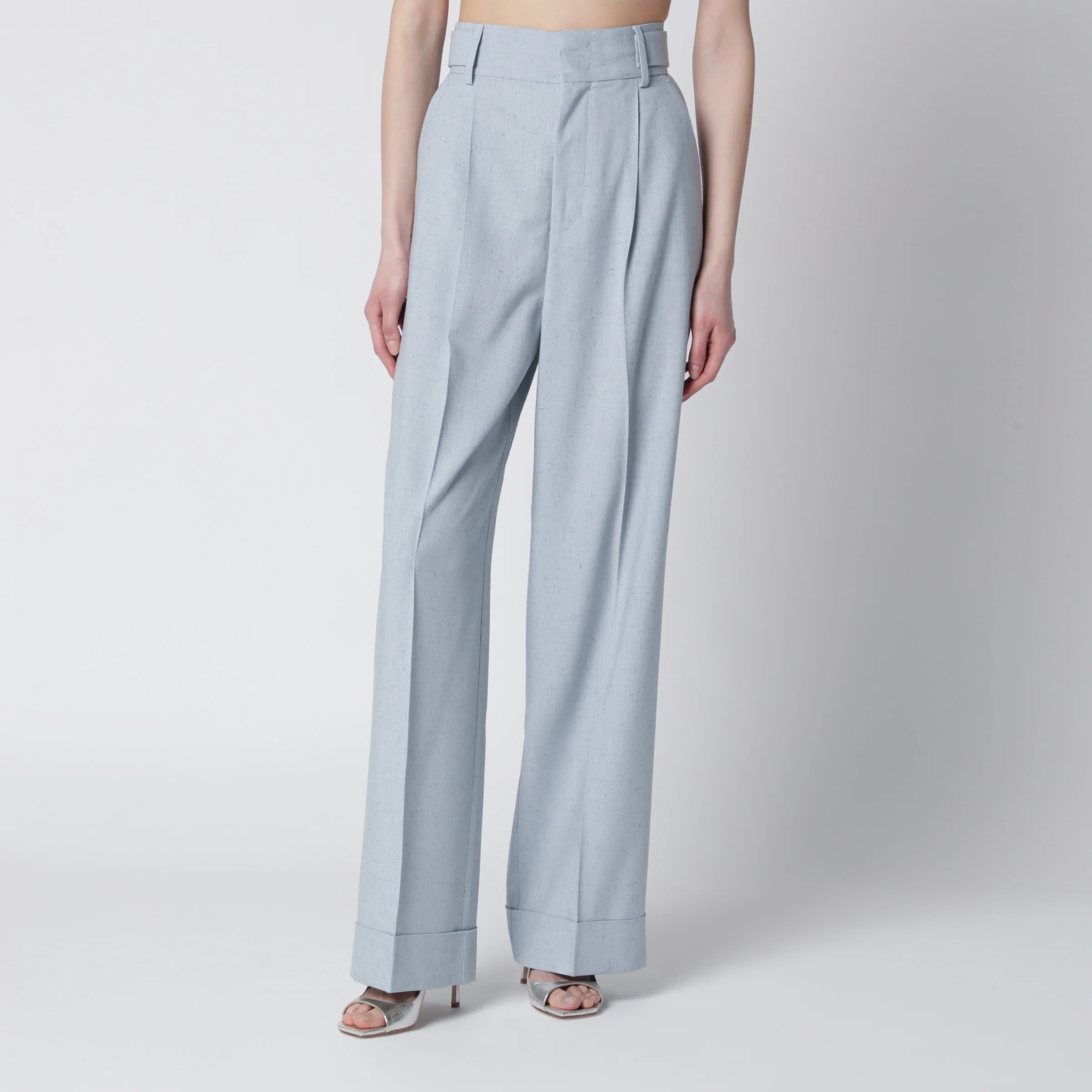 Alberta Ferretti Light blue trousers in viscose blend