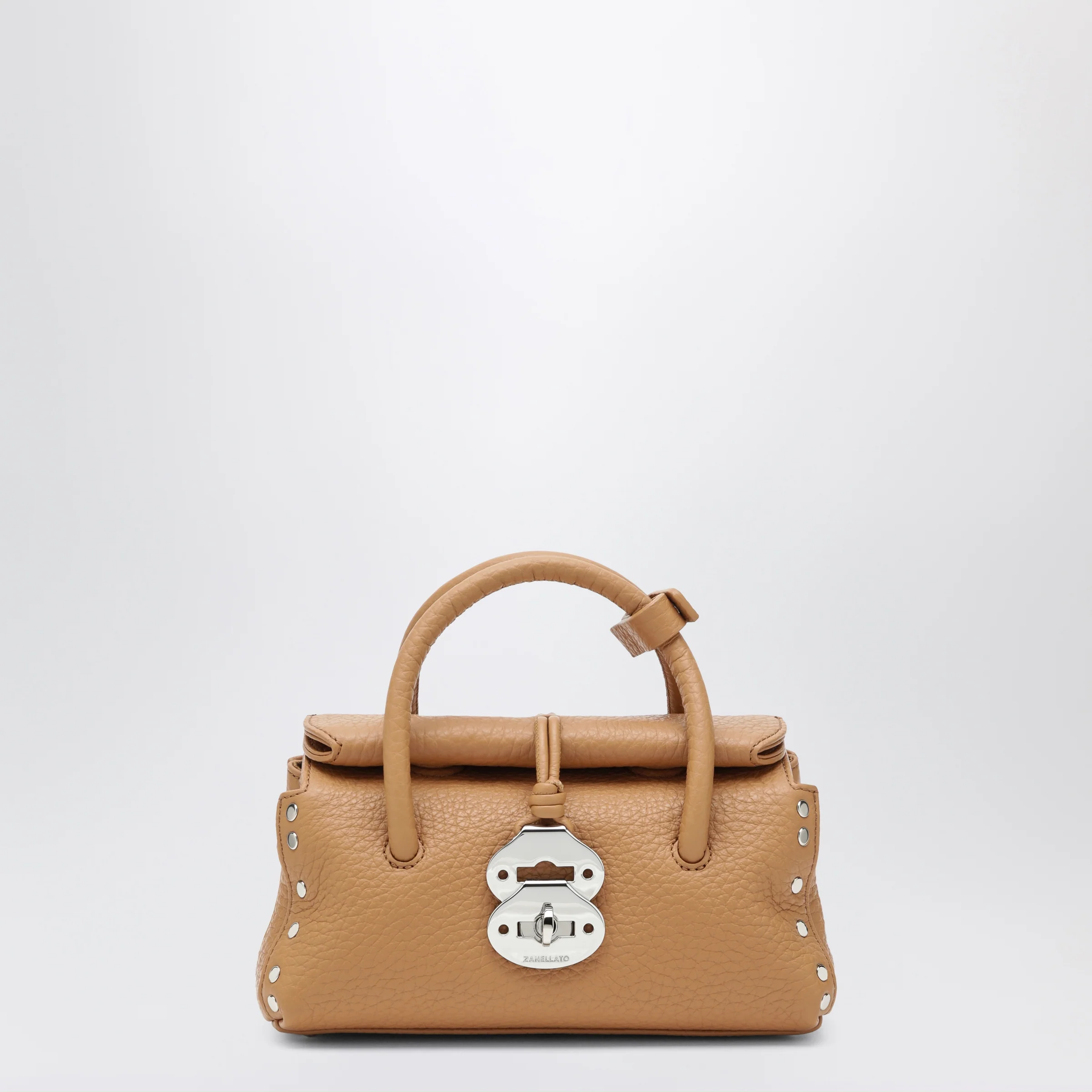 Zanellato Dotta Baby amaretto grained leather bag