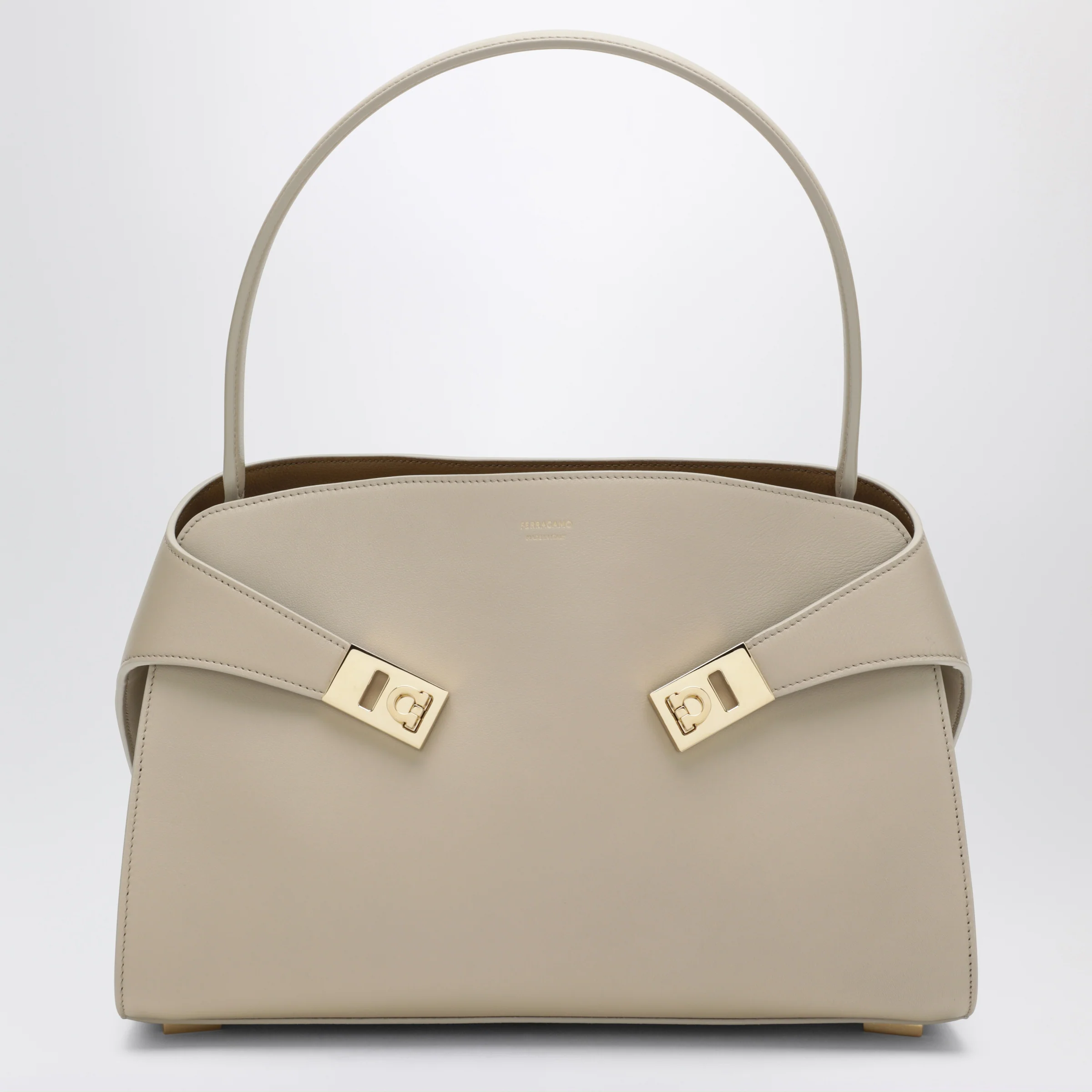 Ferragamo Ivory Hug Soft M handbag in leather