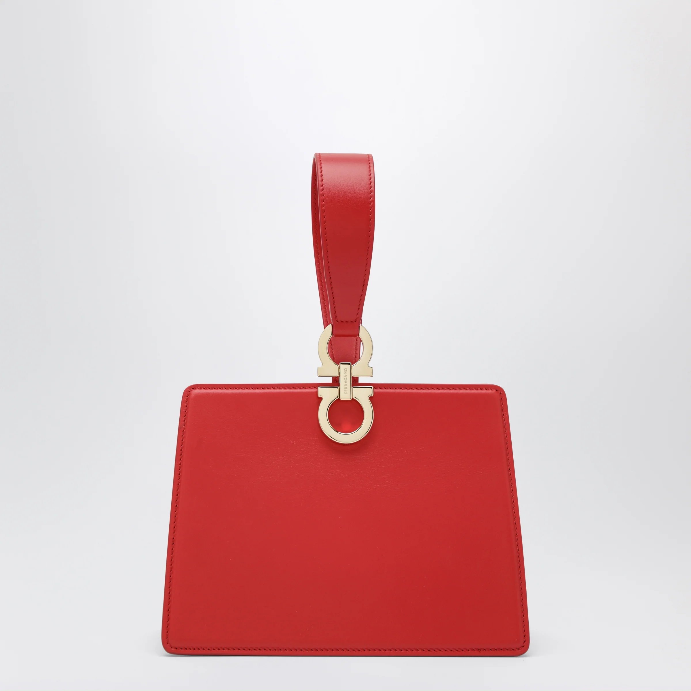 Ferragamo Red double Gancini mini clutch