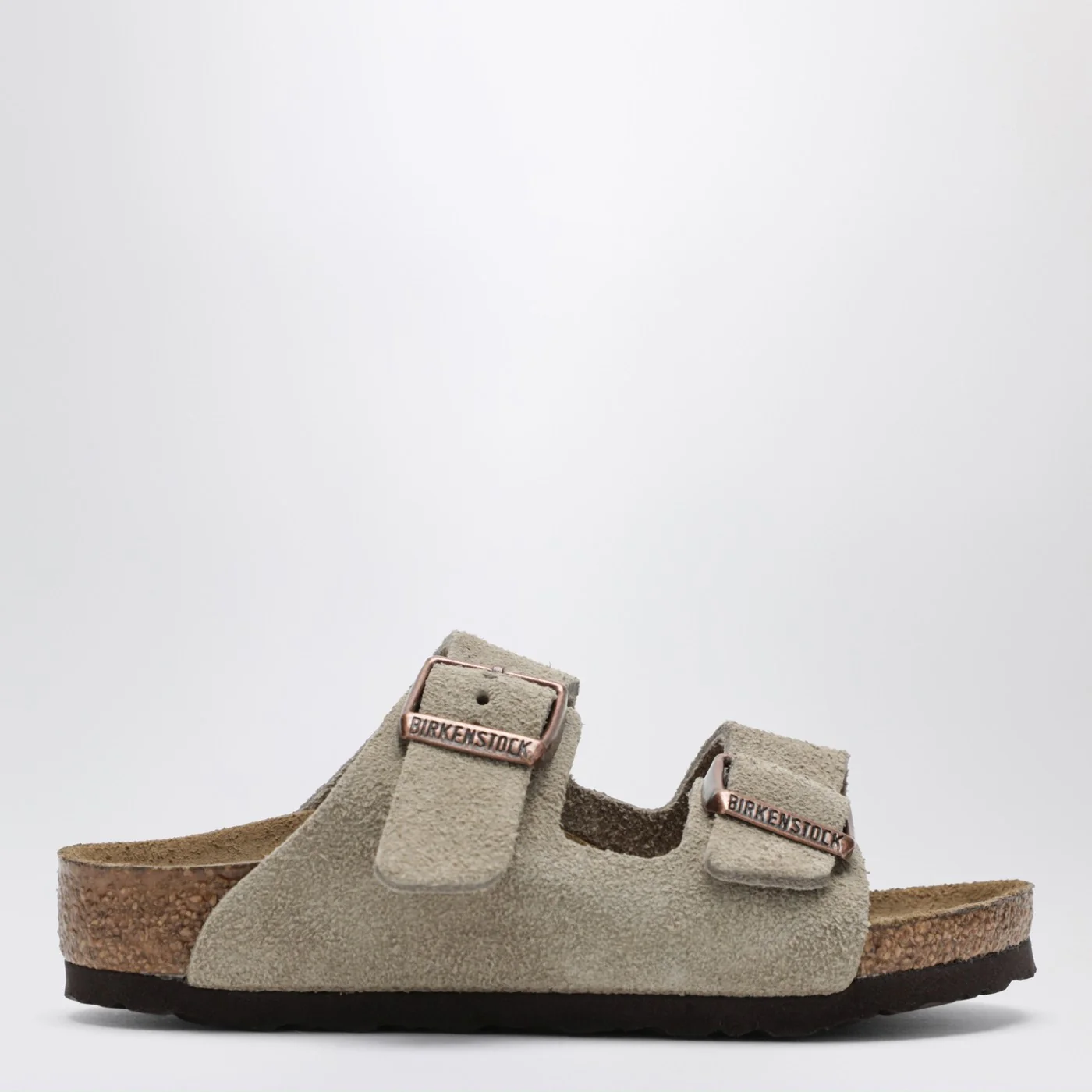 Birkenstock Taupe suede Arizona slide