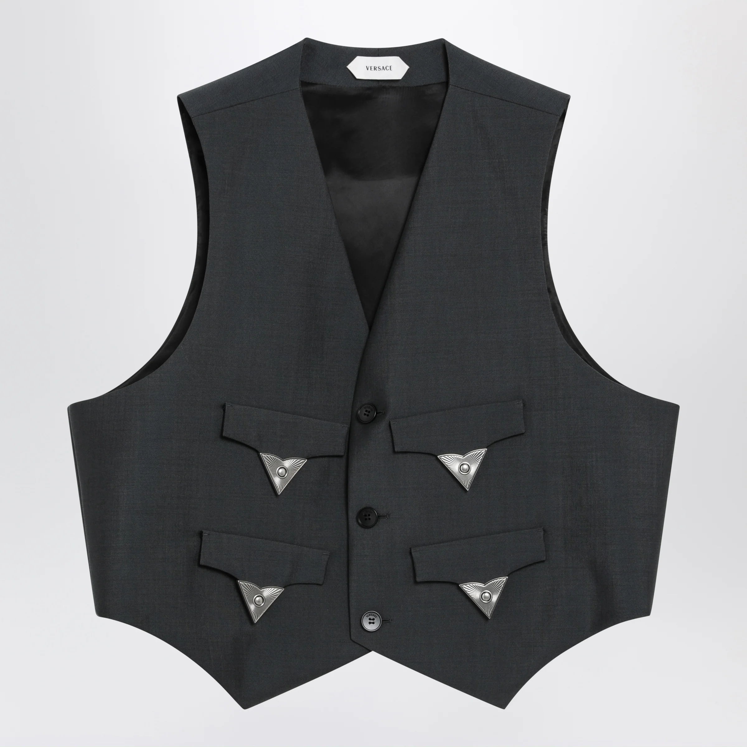 Versace Grey mohair wool vest
