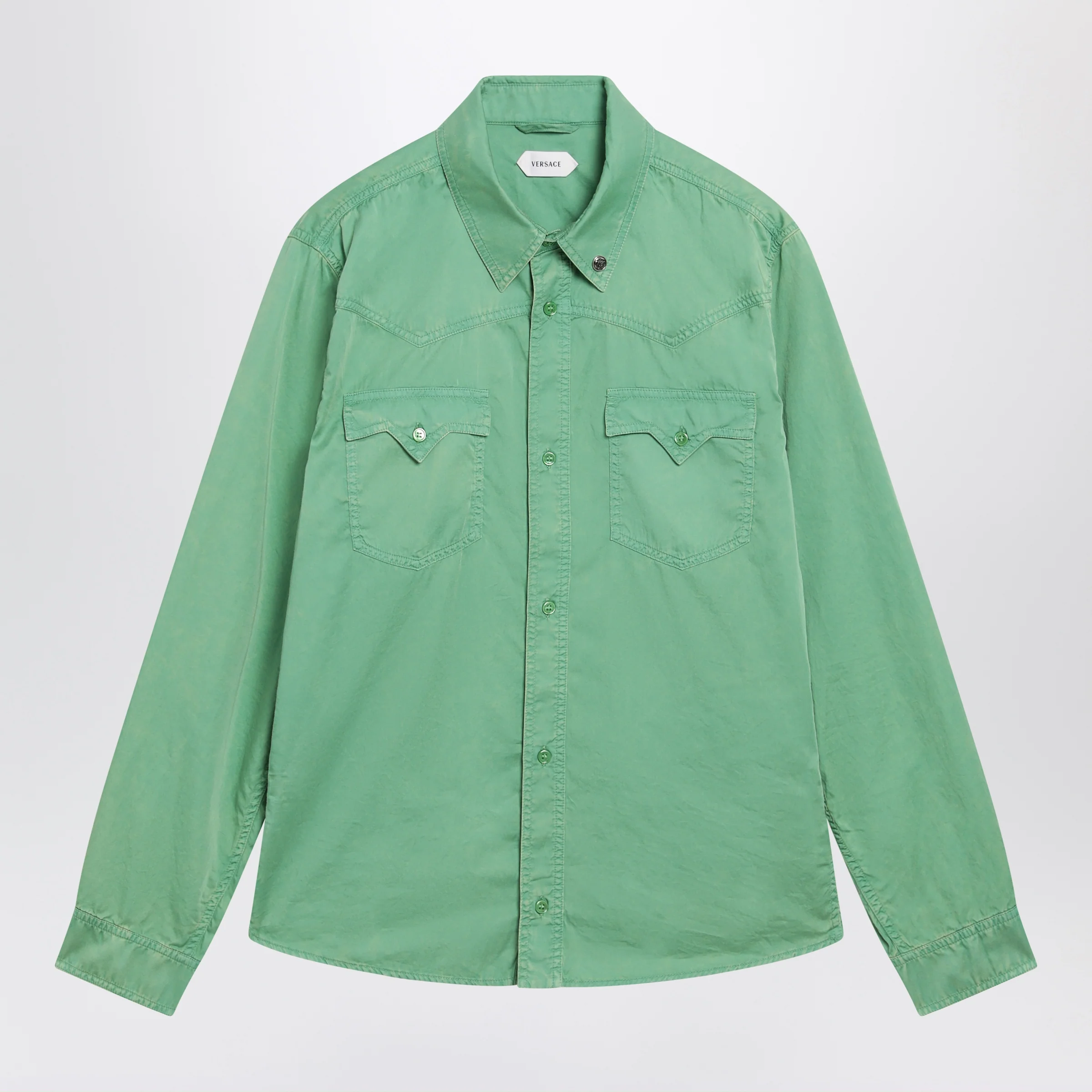 Versace Green cotton shirt