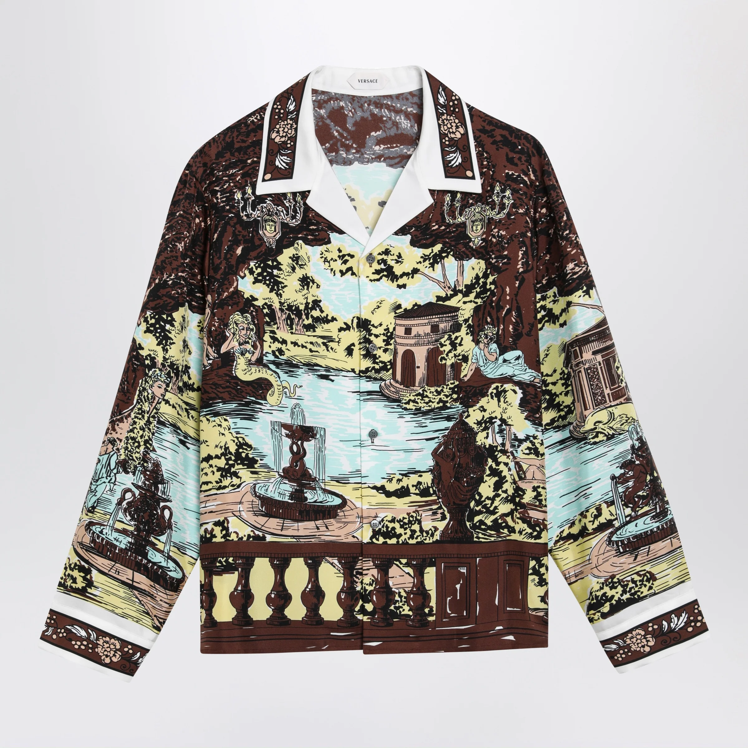 Versace Slim printed silk twill shirt