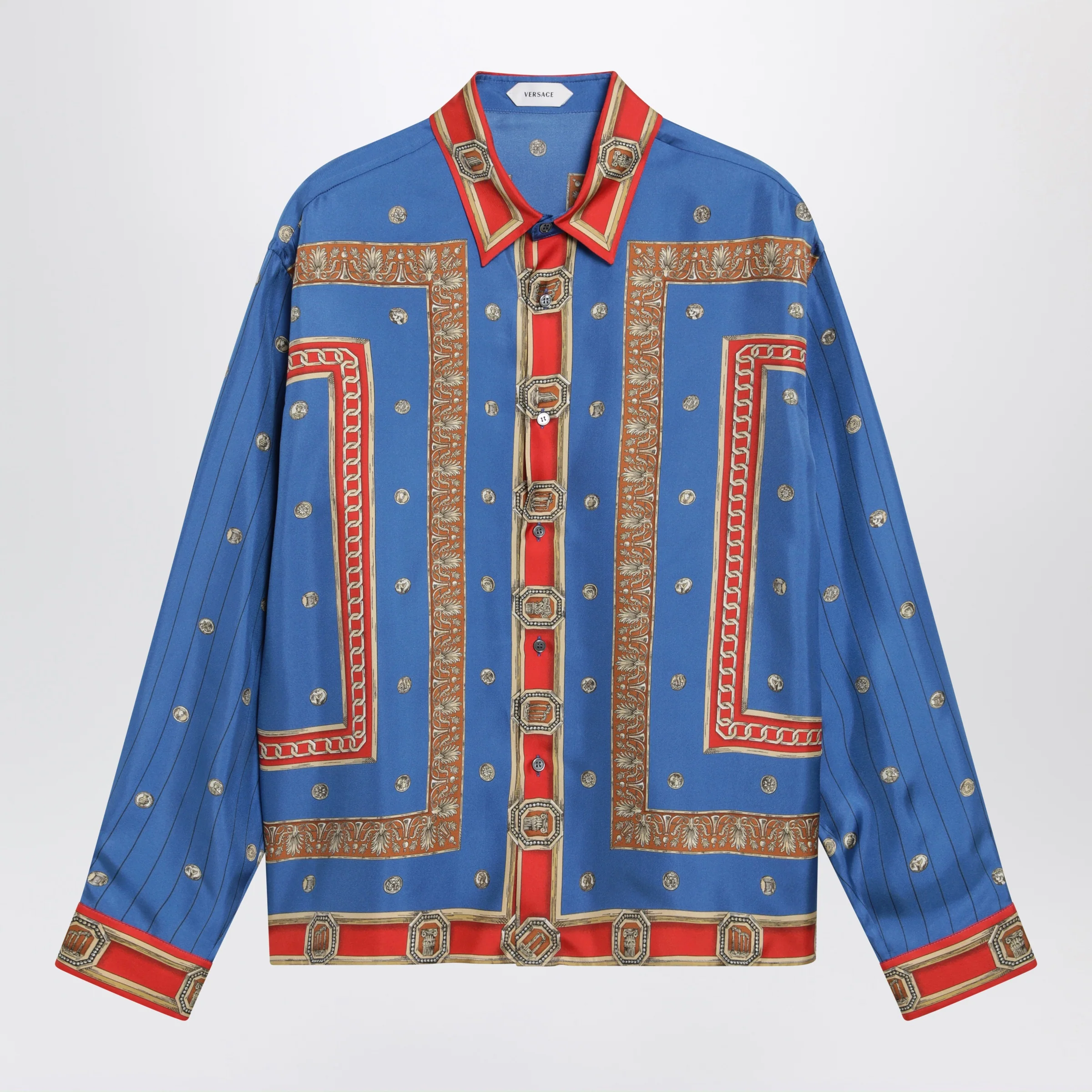 Versace Regular printed silk twill shirt