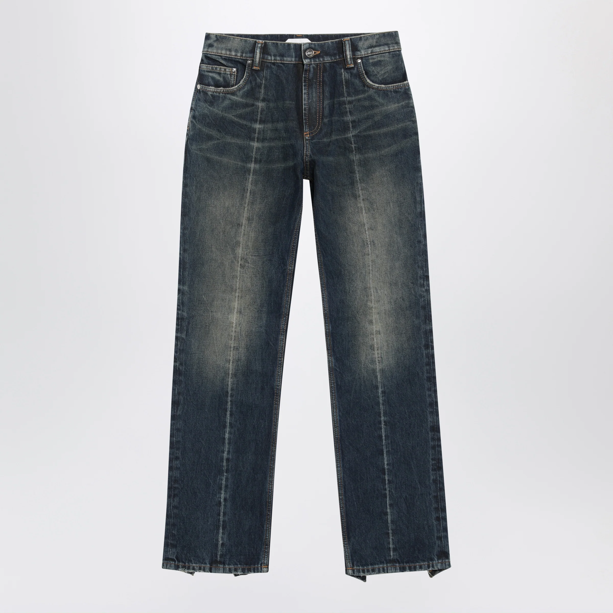 Versace Washed regular-fit cotton jeans in dark blue denim