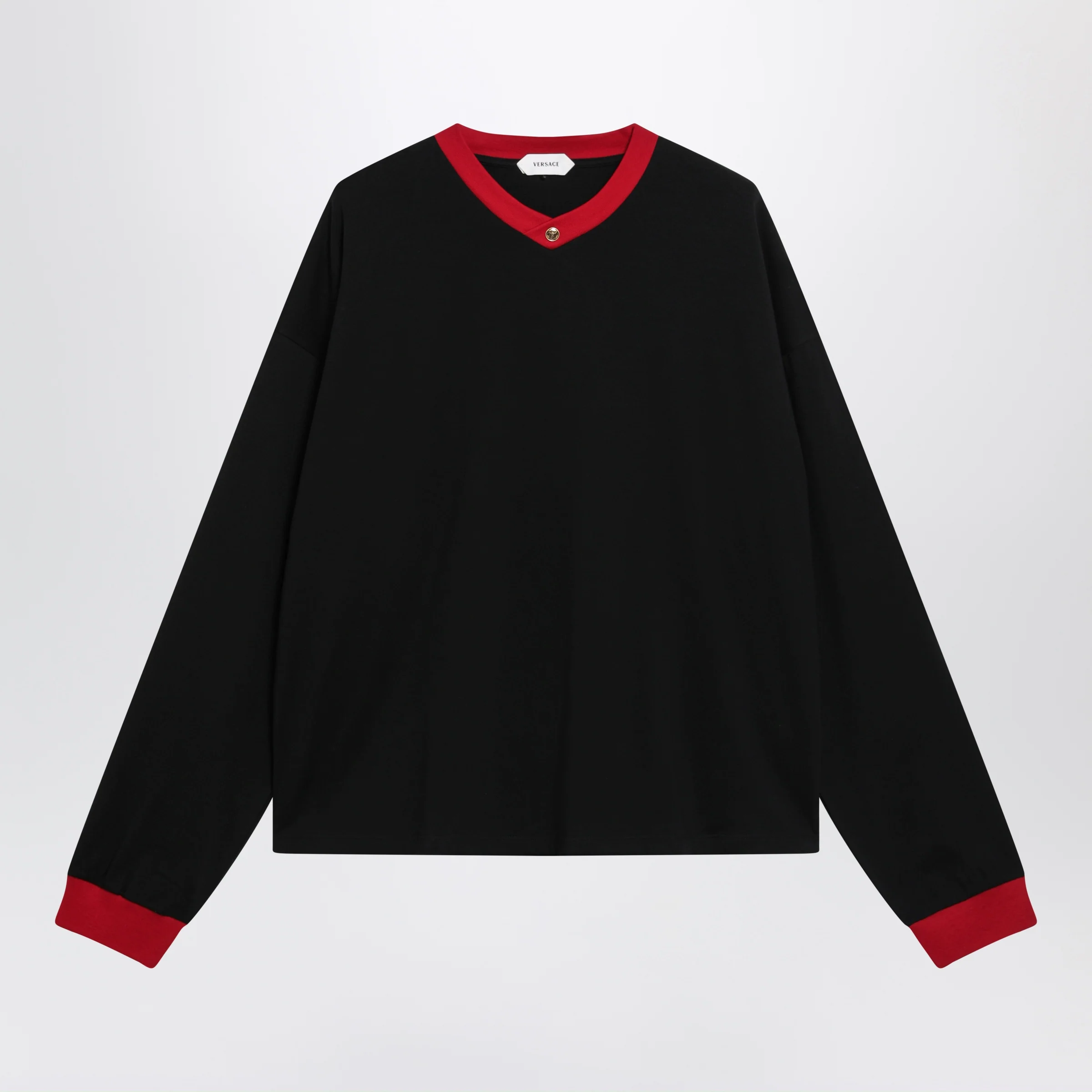 Versace Black/red long-sleeve T-shirt