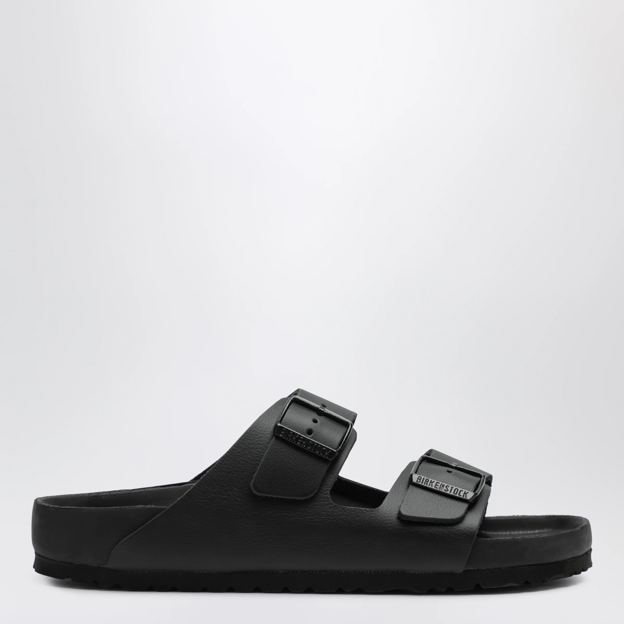 Birkenstock Black Arizona slides in EVA and natural leather