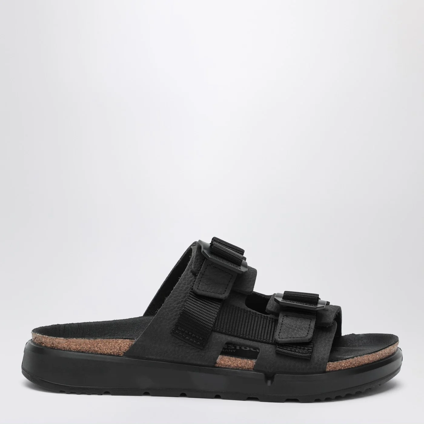 Birkenstock Shinjuku black leather and textile slipper