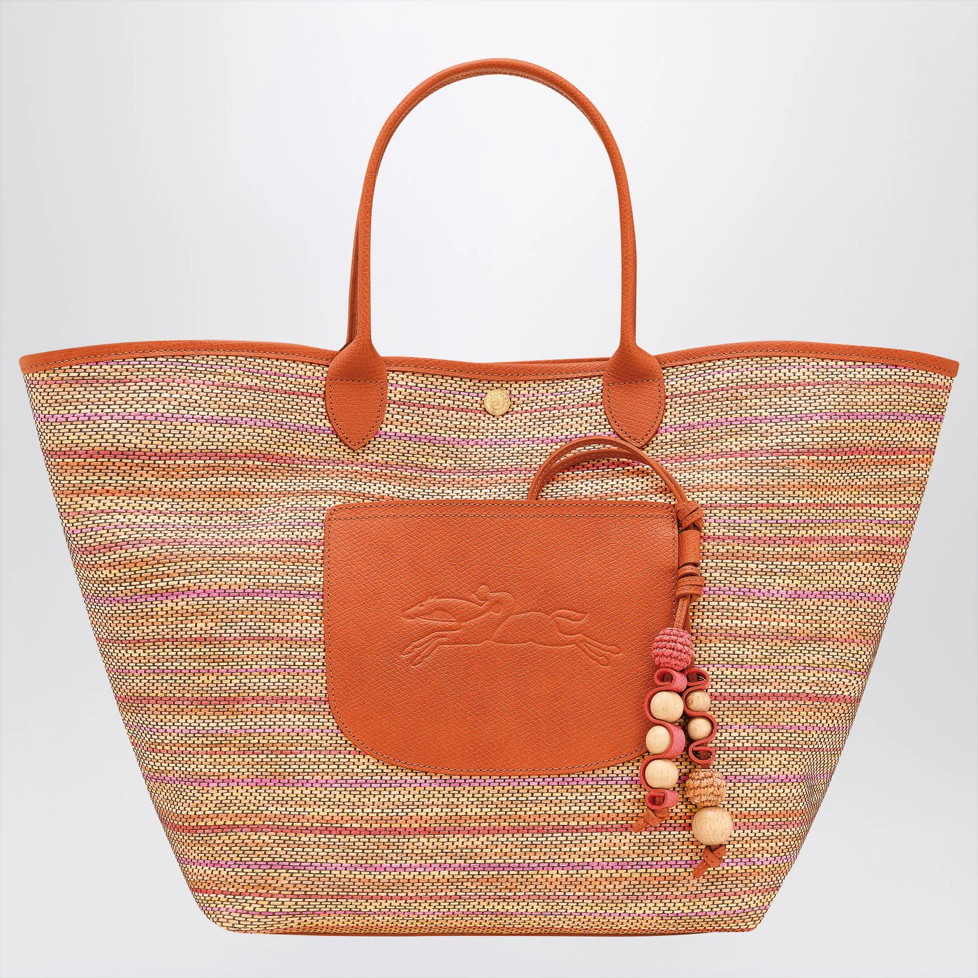 Longchamp L Le Pliage Collection basket bag in rainbow canvas