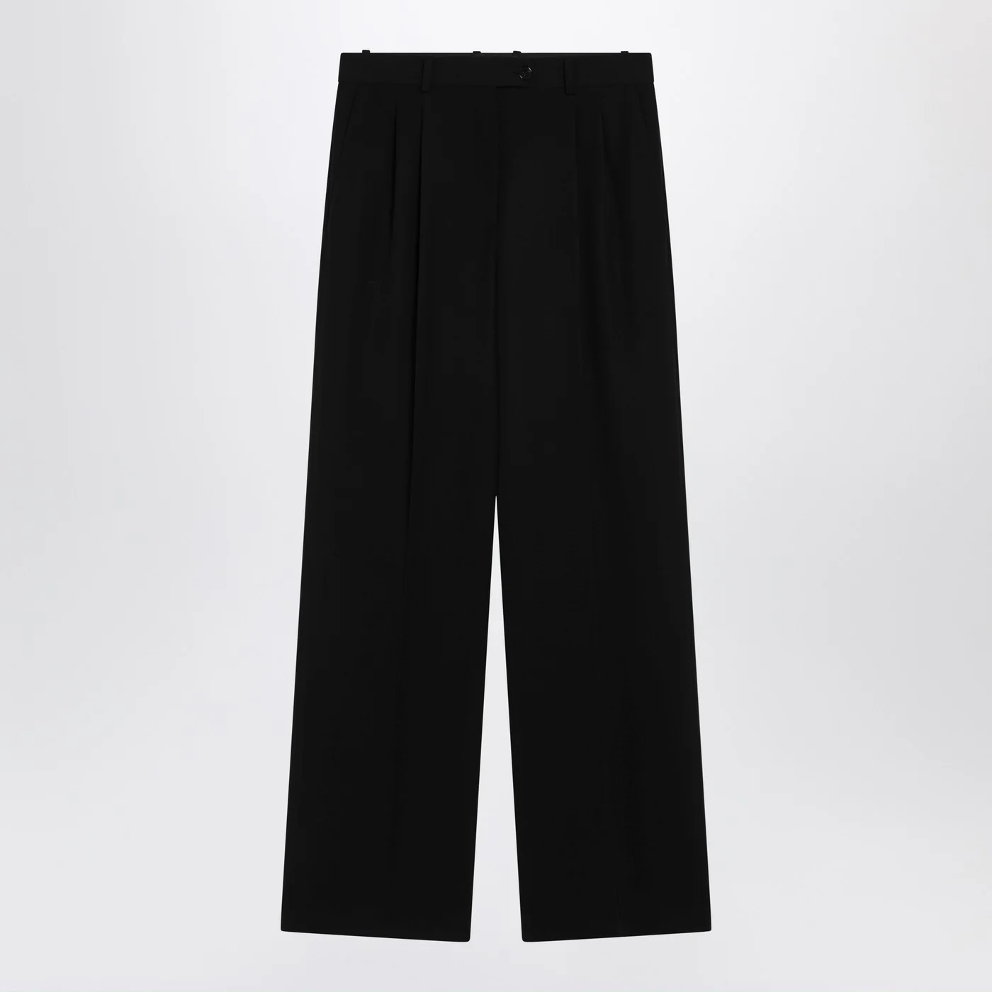 The Row Black wool trousers