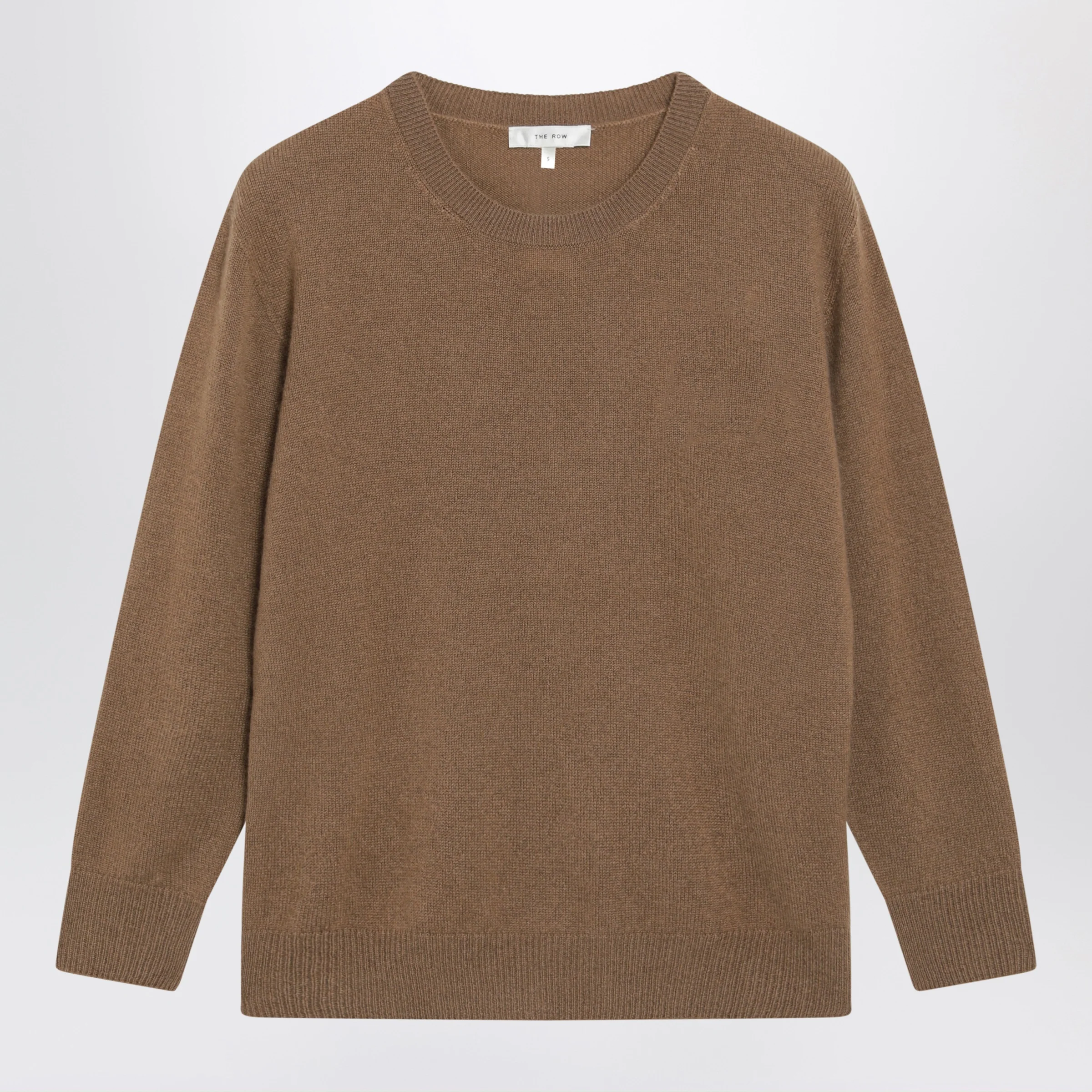The Row Noler crewneck cashmere sweater in camel