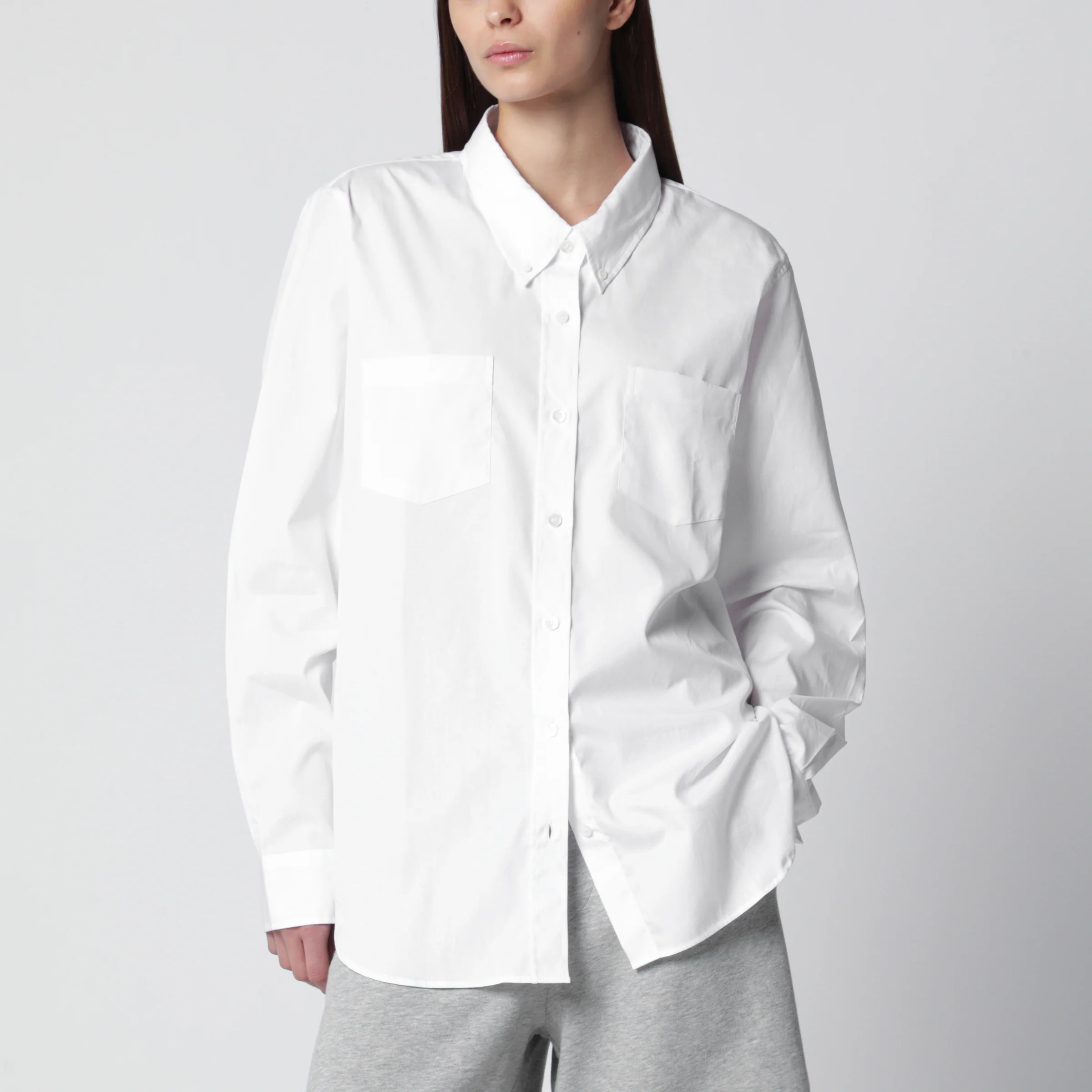 Dries Van Noten White button-down cotton shirt