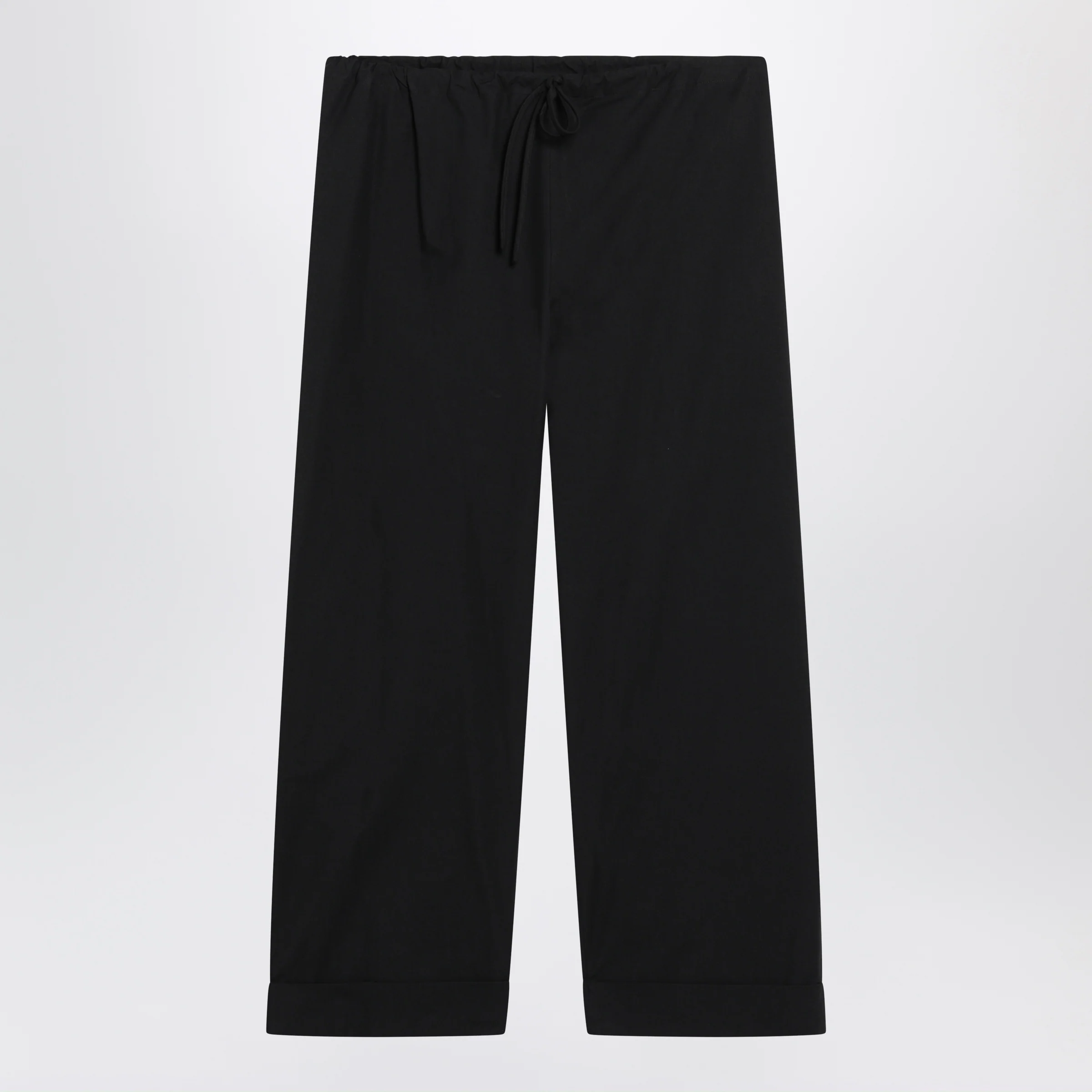 The Row Low-rise relaxed-fit cotton poplin trousers in black