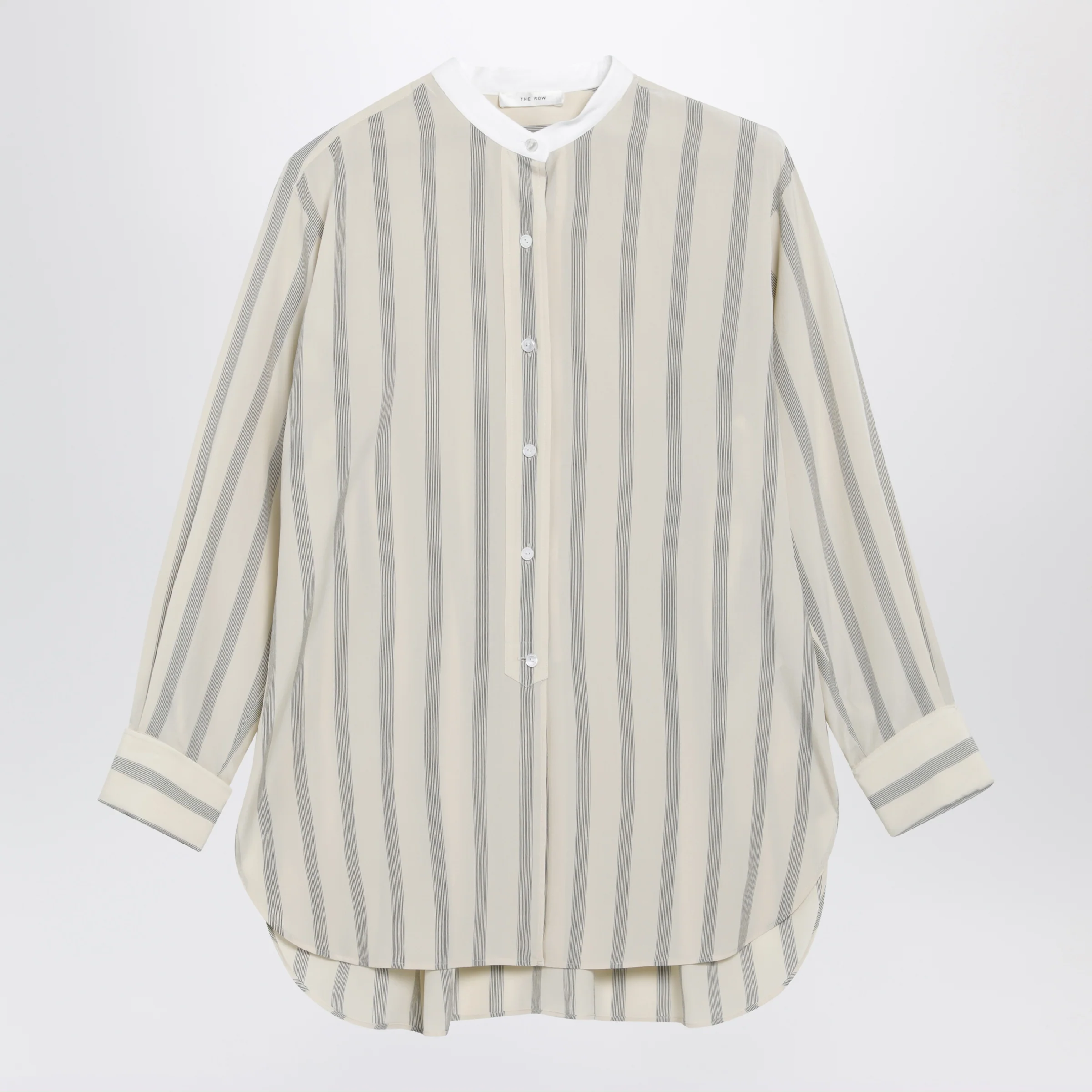 The Row Falco striped silk shirt