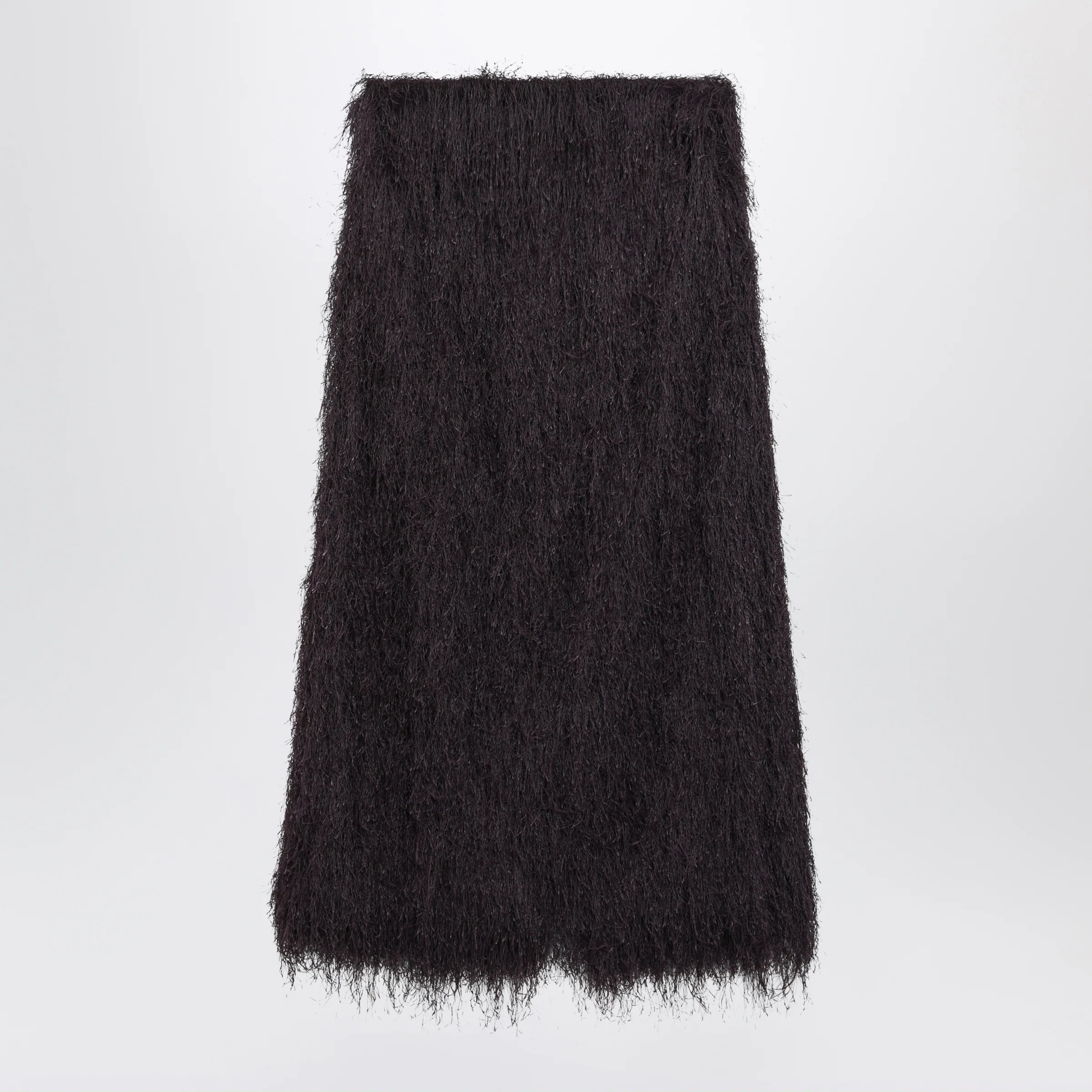 Dries Van Noten Dark purple midi skirt with fringes