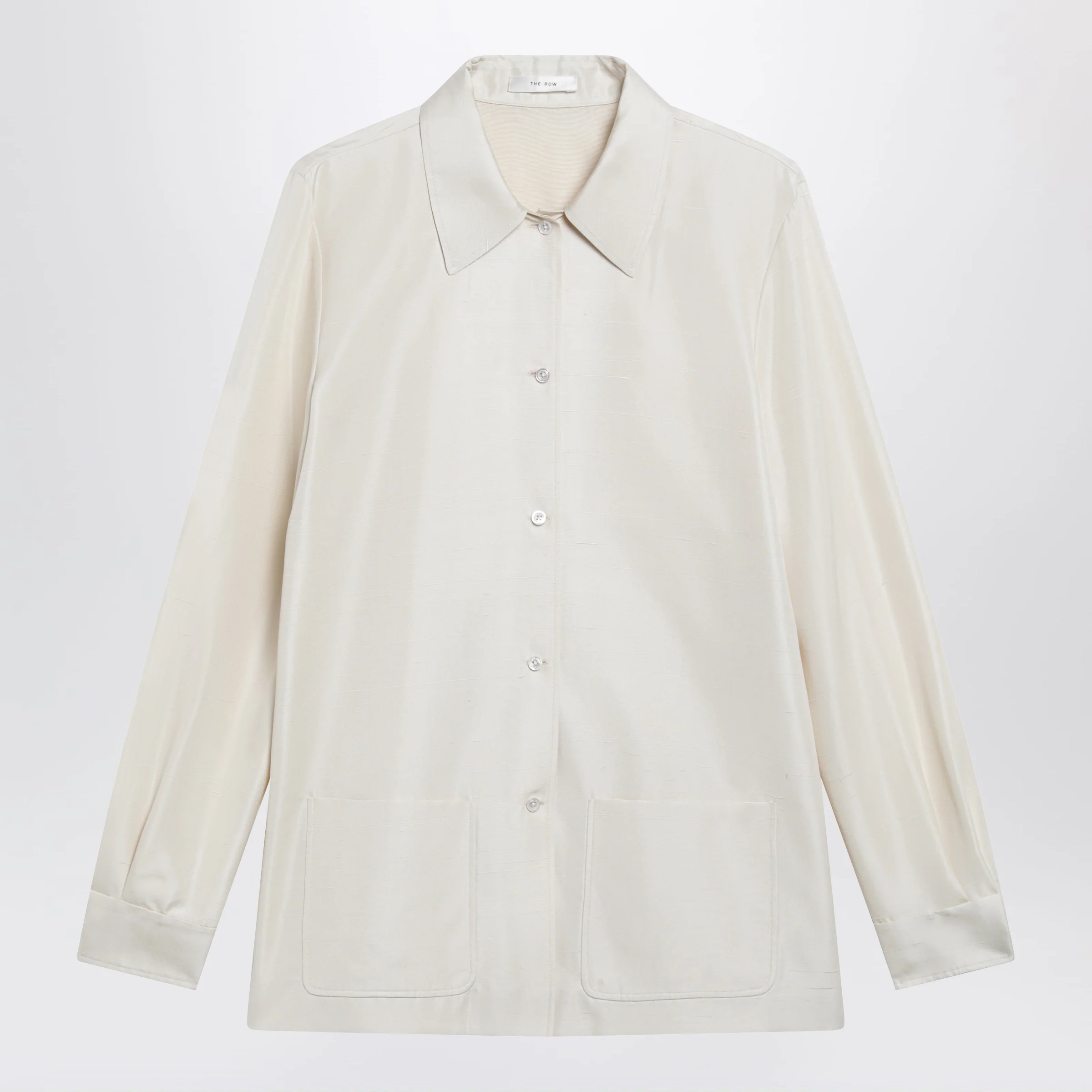The Row Lucetta shantung silk shirt in vanilla