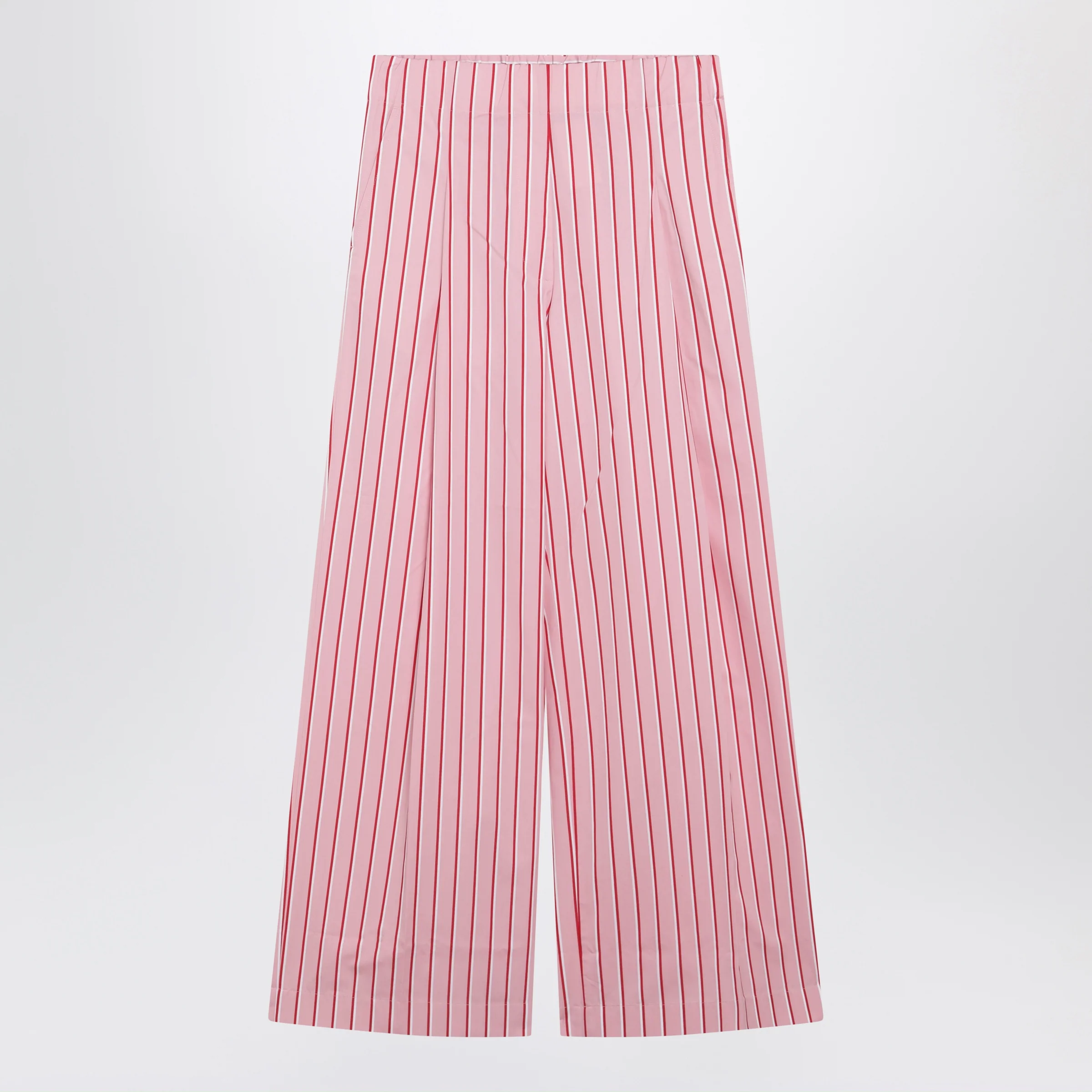 Dries Van Noten Wide pink striped trousers