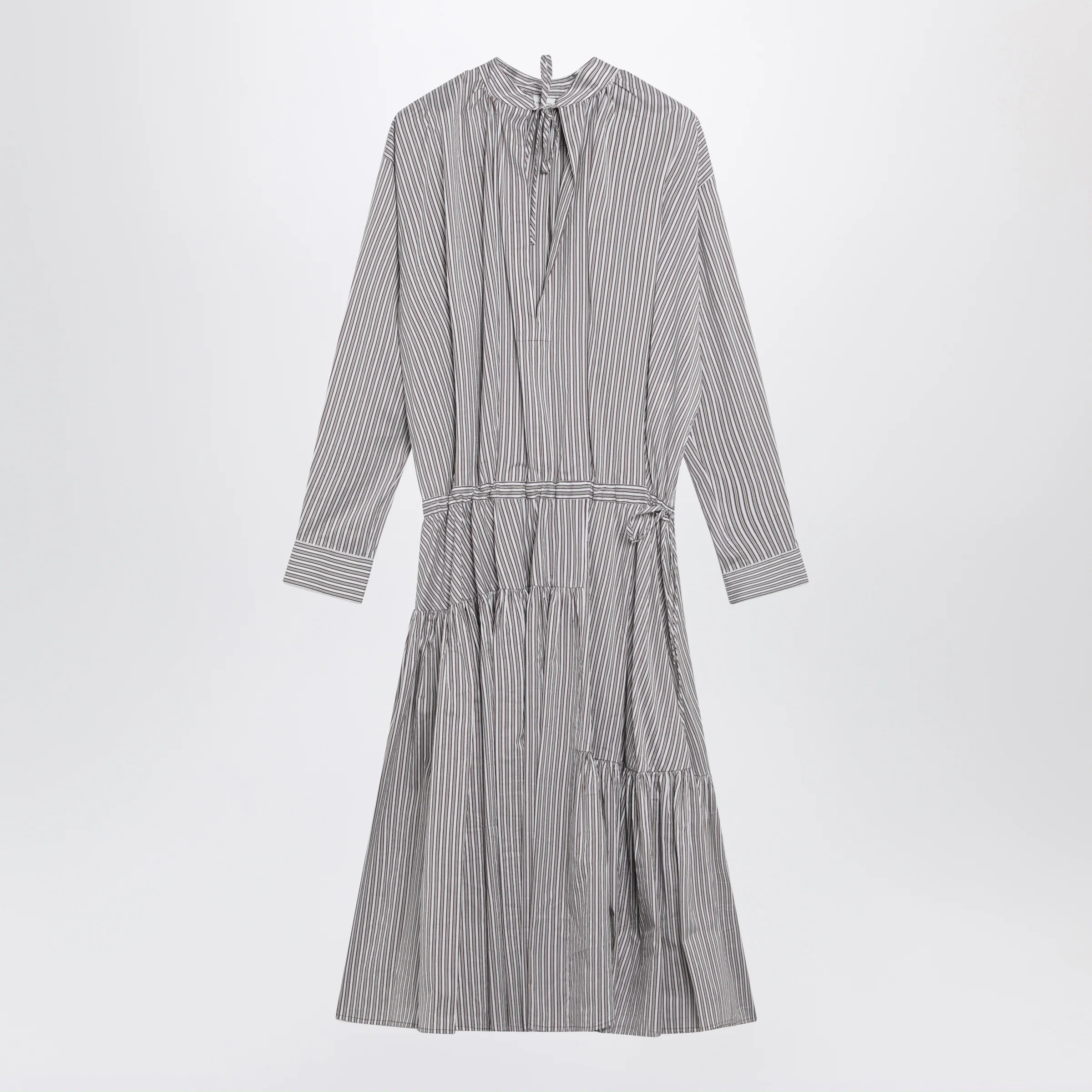 Dries Van Noten Striped shirt dress in cotton and silk