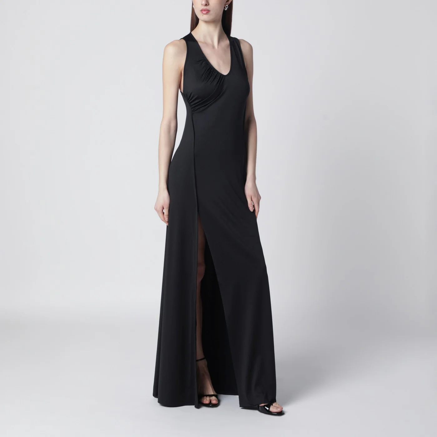 Victoria Beckham Long black jersey dress with slit