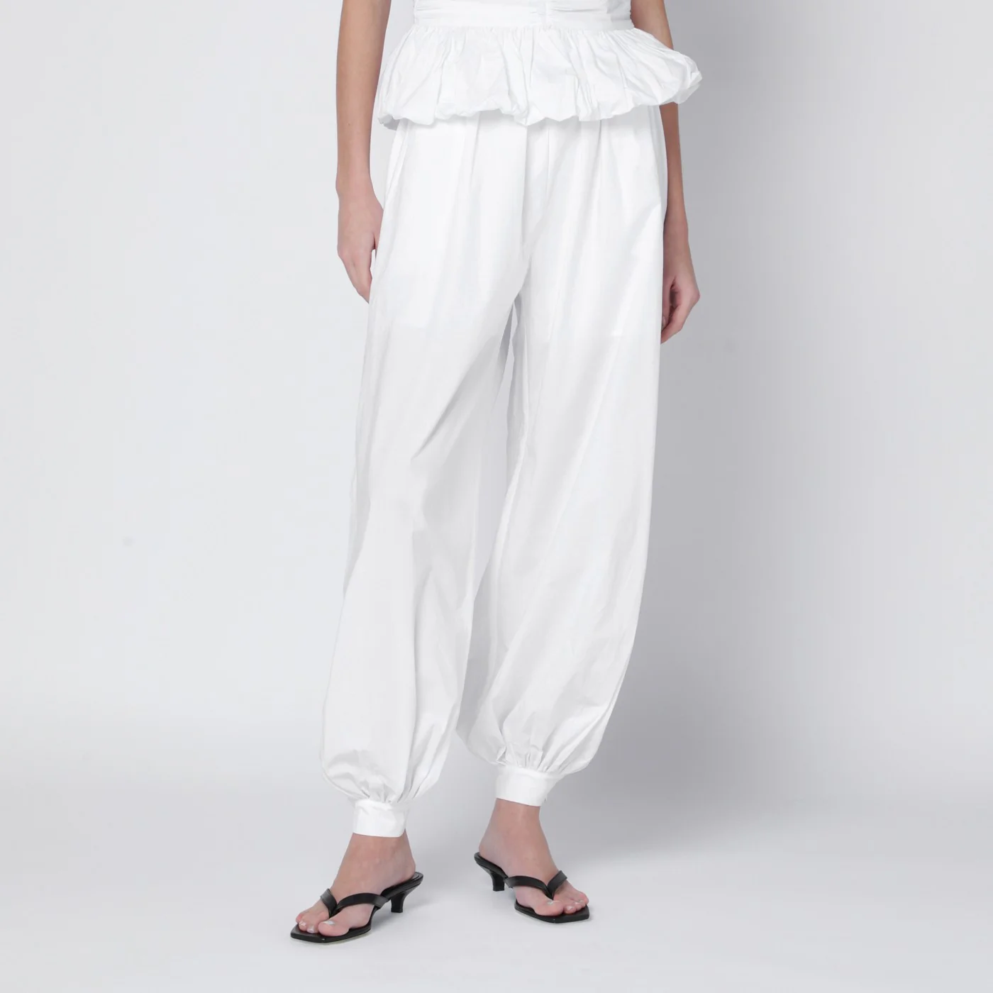 ROTATE Nicola high-waisted poplin trousers