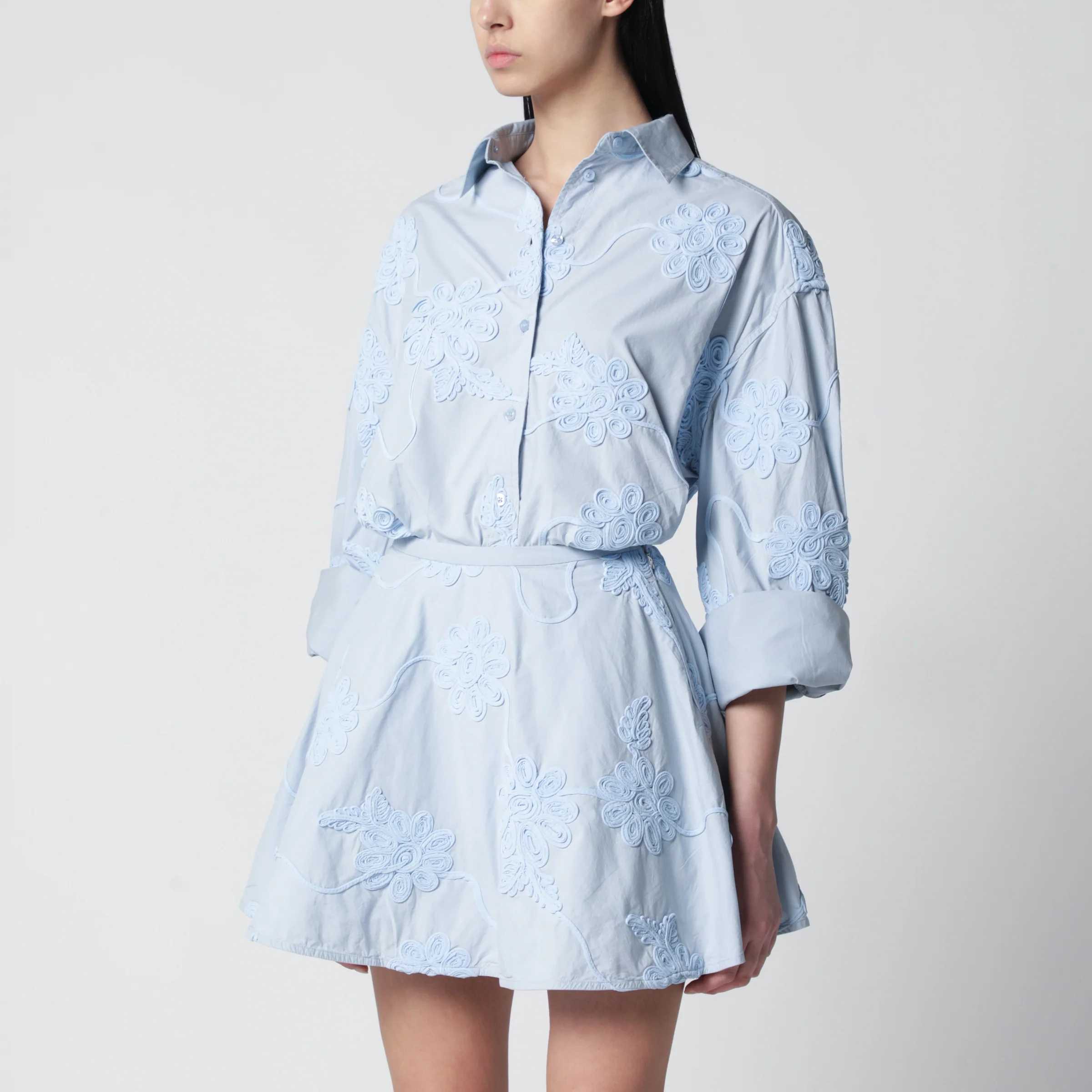 ROTATE Flower oversized shirt in organic cotton, Plein Air