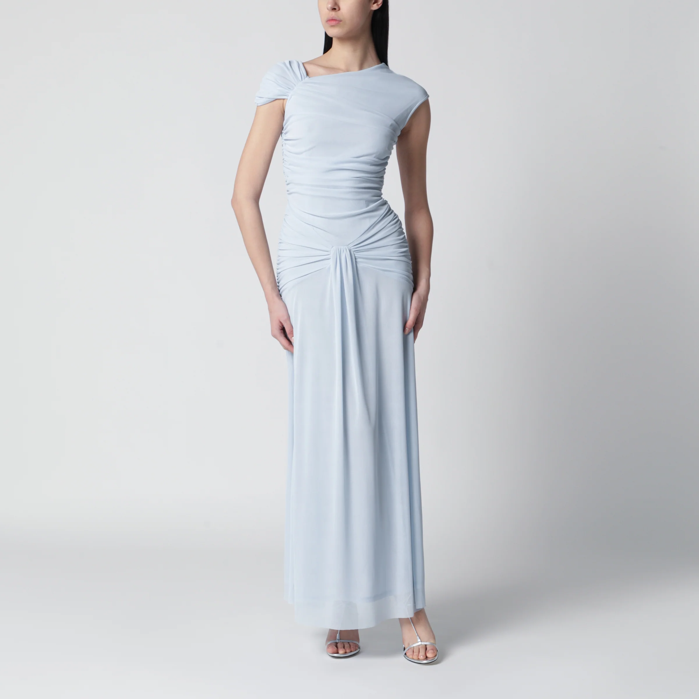 ROTATE Asymmetric one-shoulder maxi dress in Plein Air